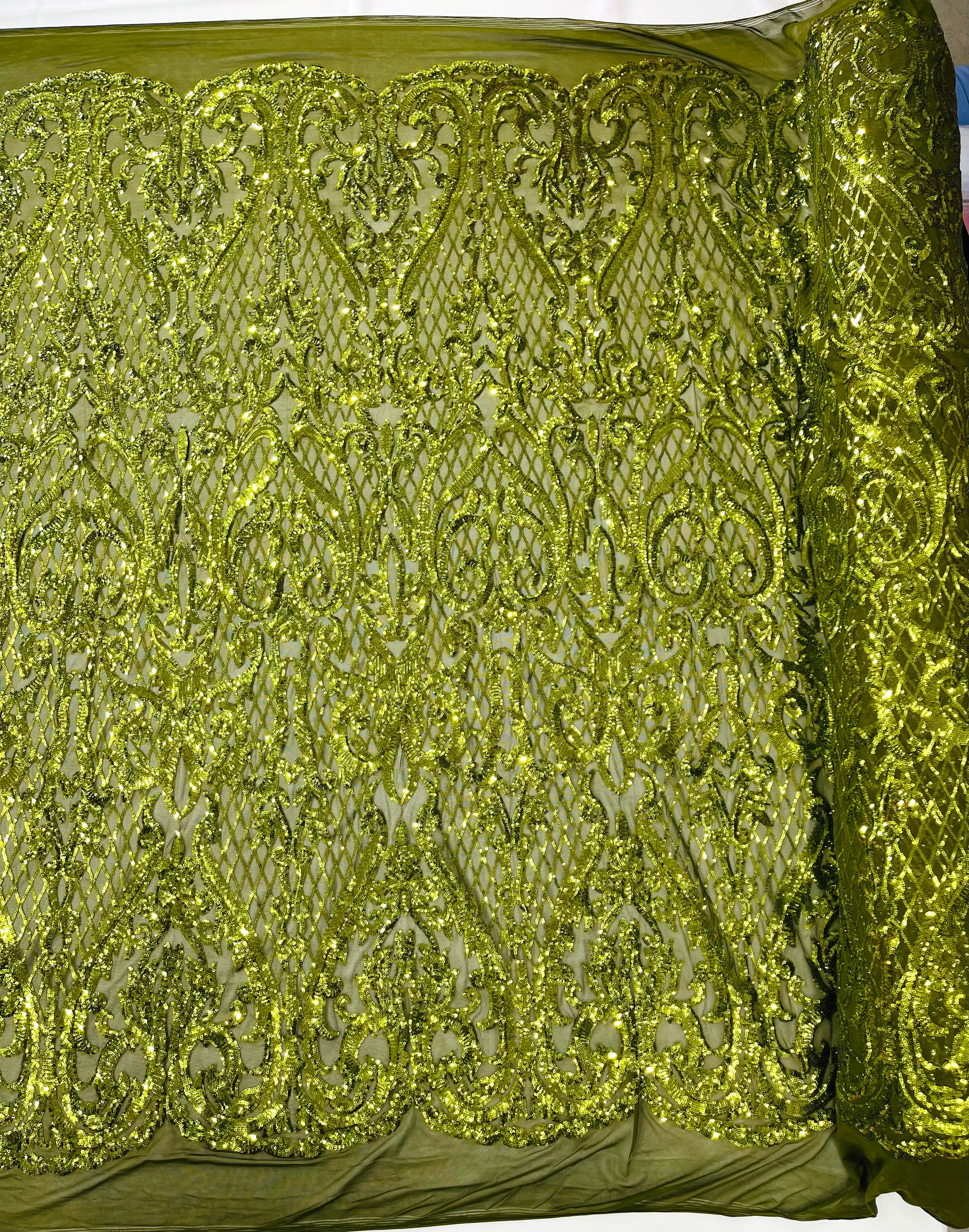 DAMASK LACE EMPIRE SEQUINS (by the yard)