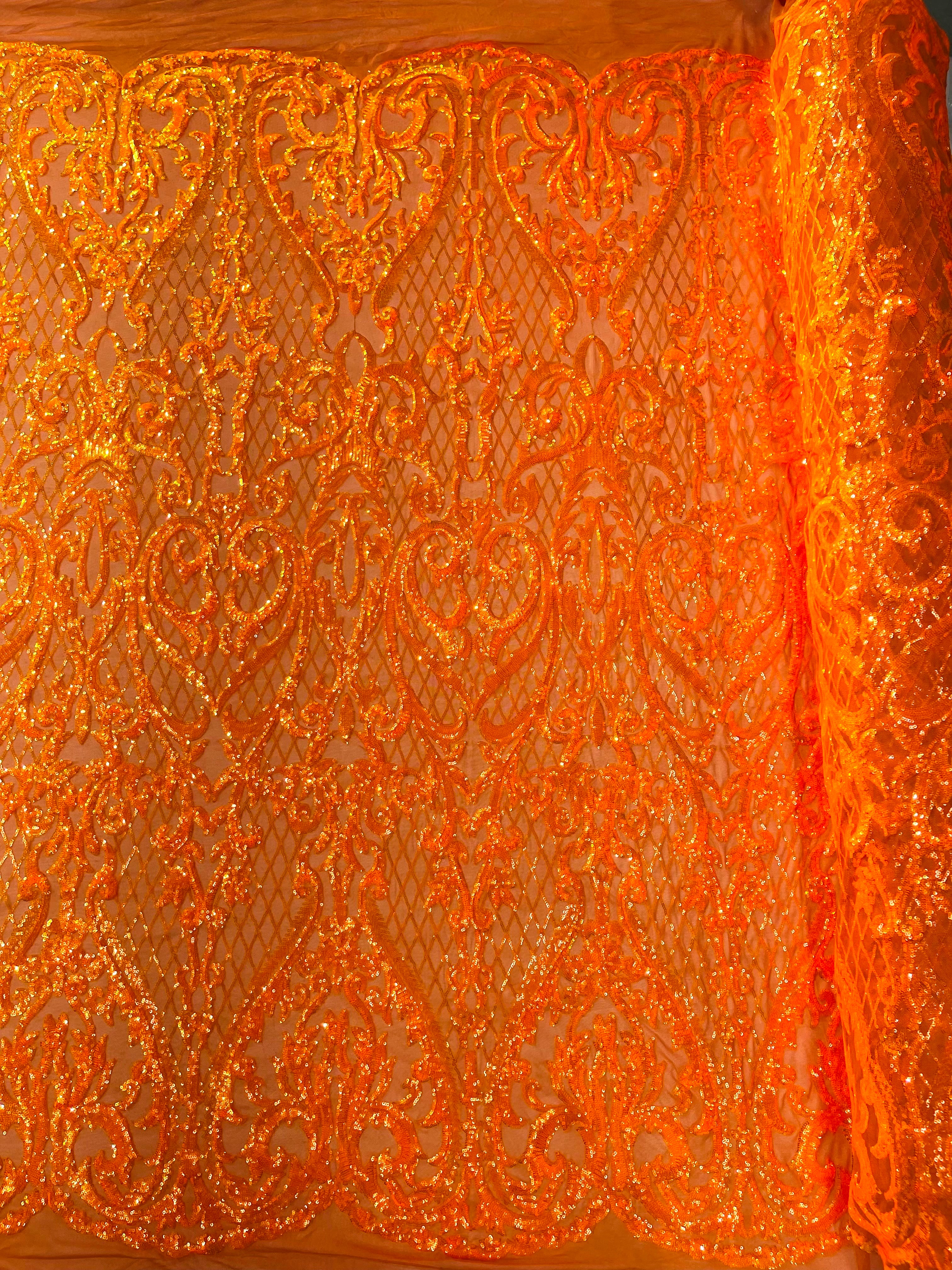 DAMASK LACE EMPIRE SEQUINS (by the yard)