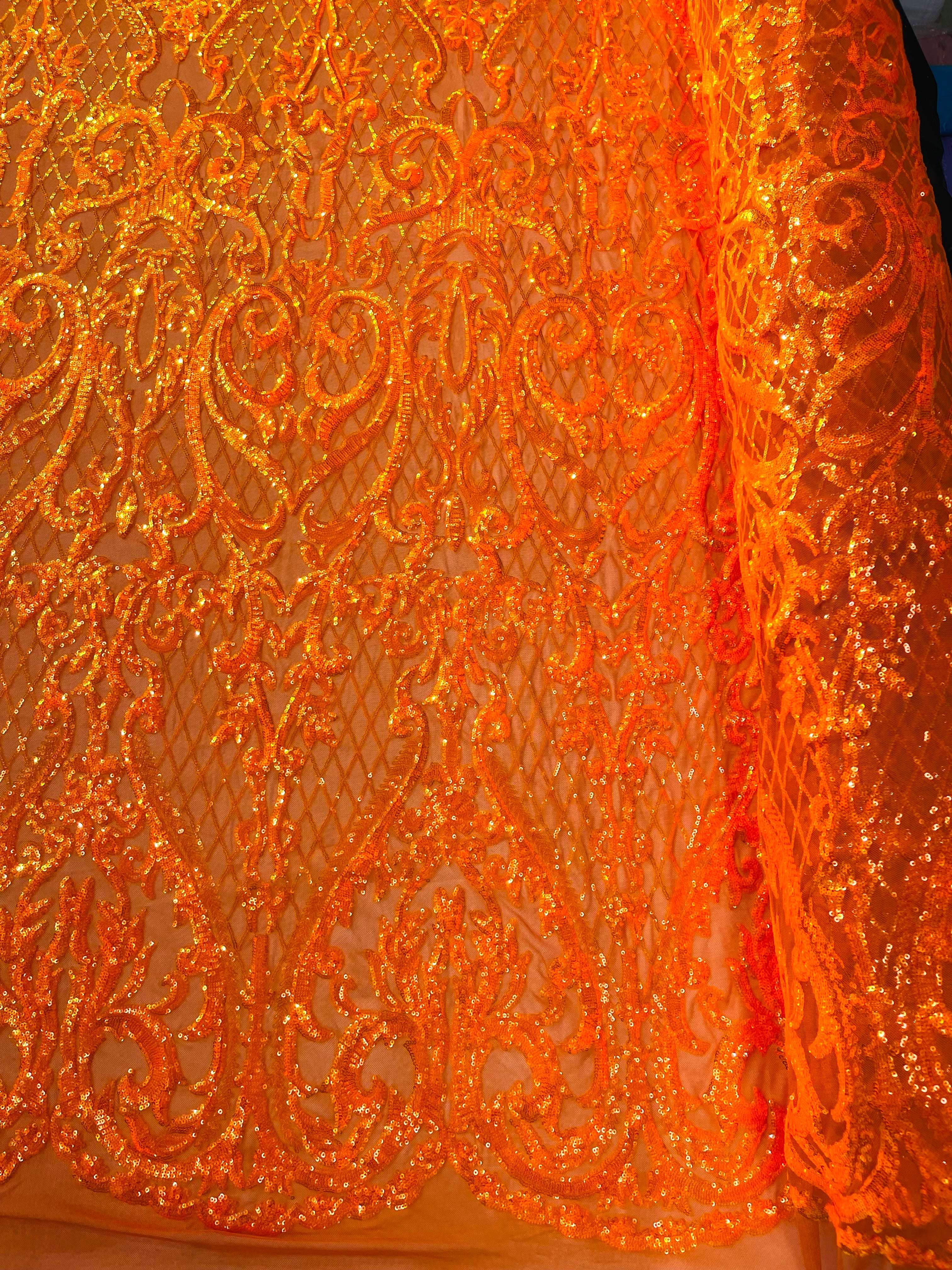 DAMASK LACE EMPIRE SEQUINS (by the yard)