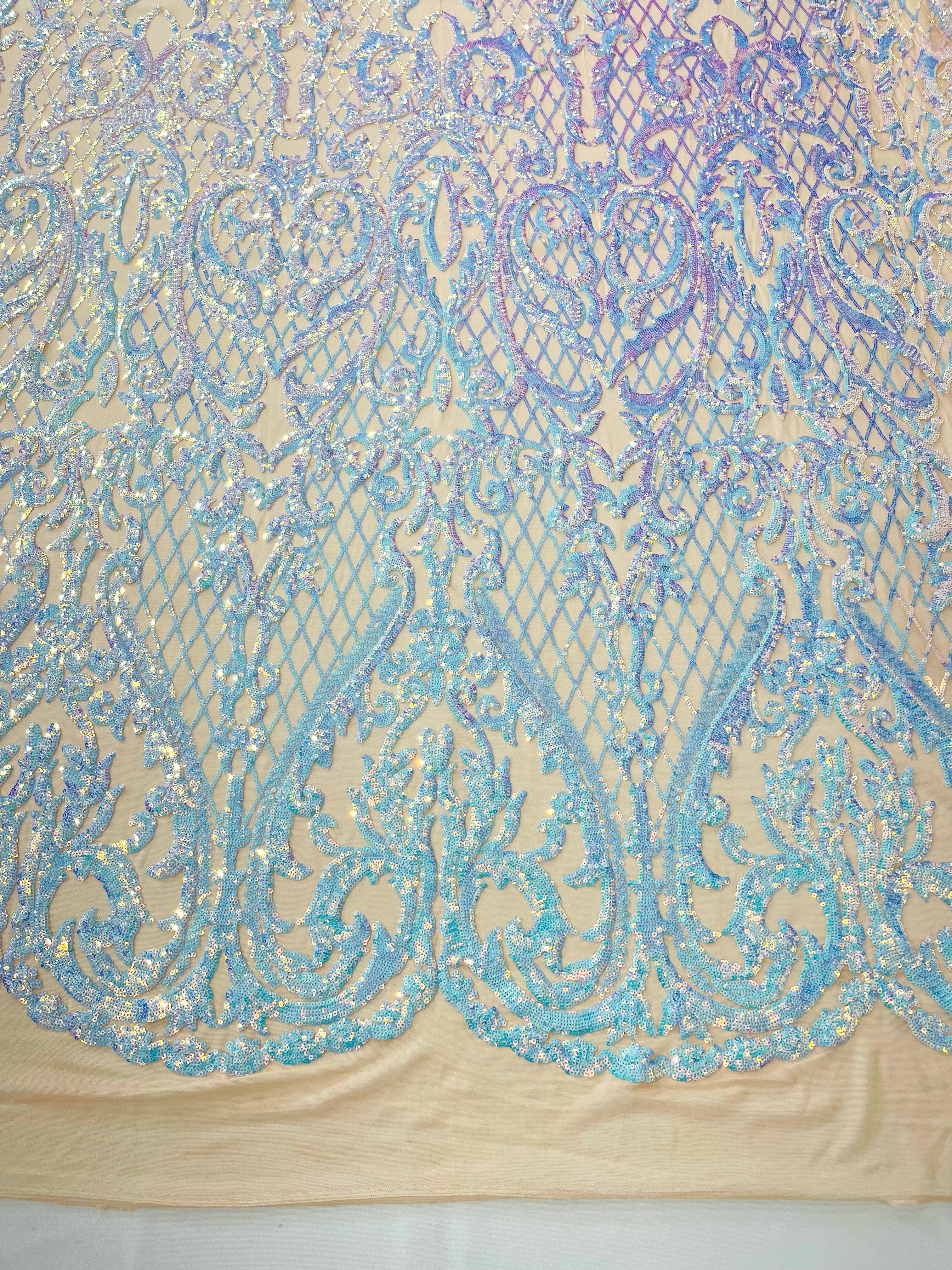 DAMASK LACE EMPIRE SEQUINS (by the yard)