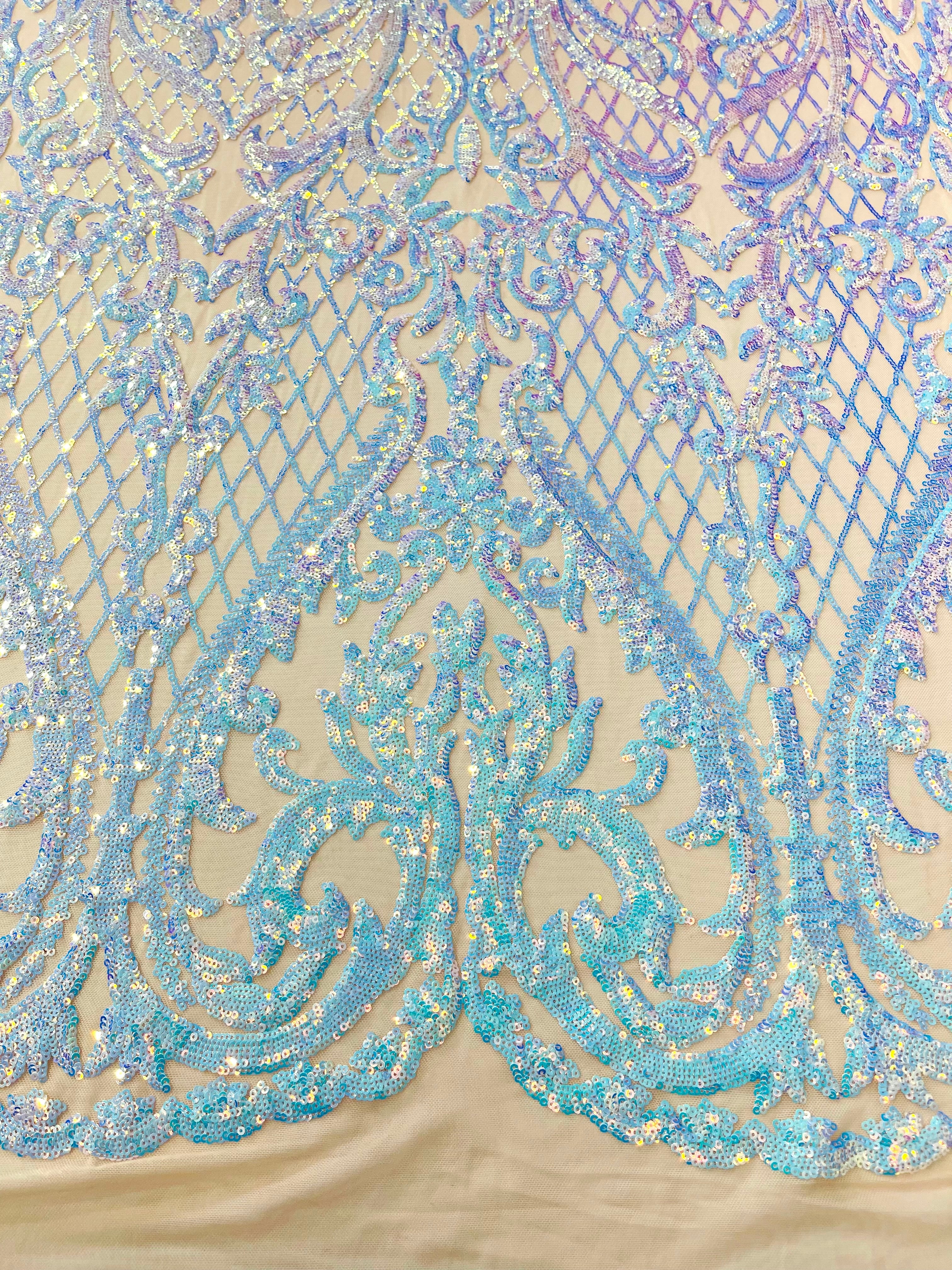 DAMASK LACE EMPIRE SEQUINS (by the yard)