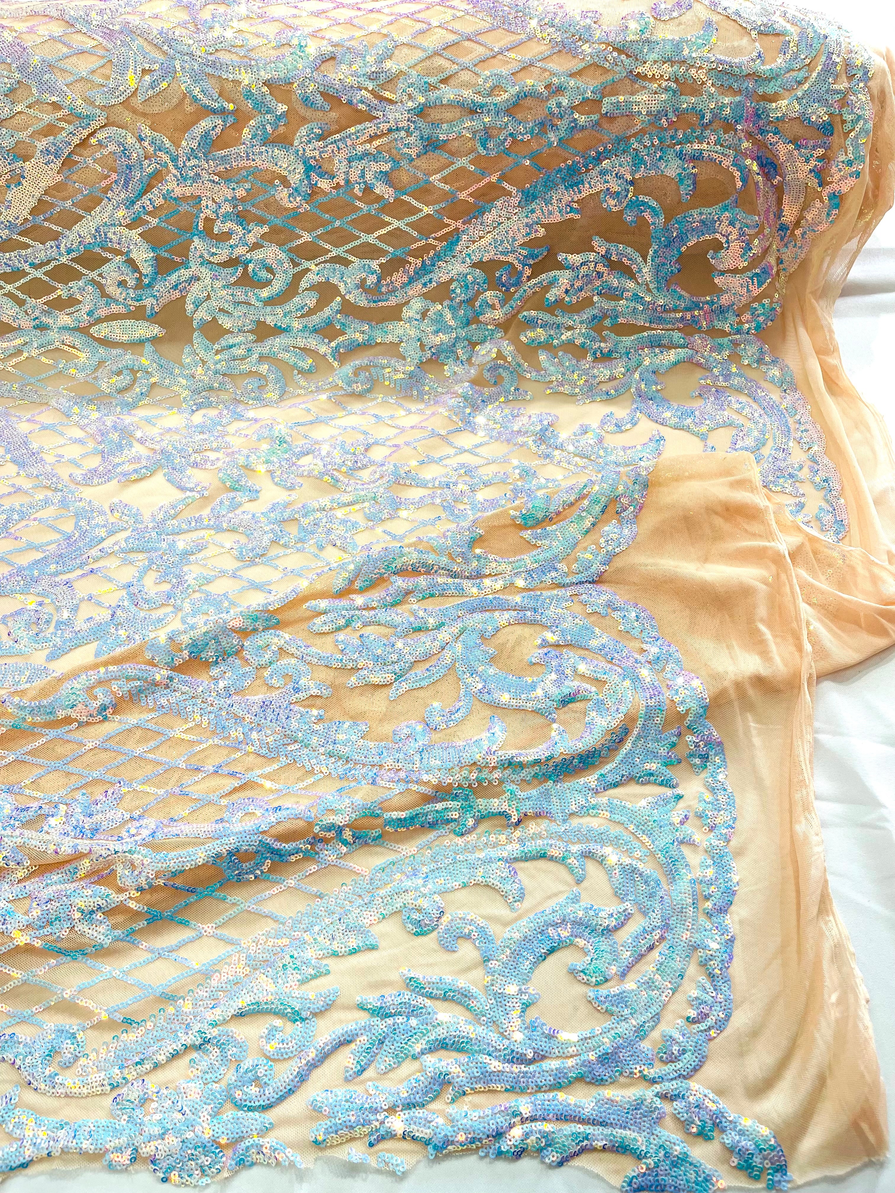 DAMASK LACE EMPIRE SEQUINS (by the yard)