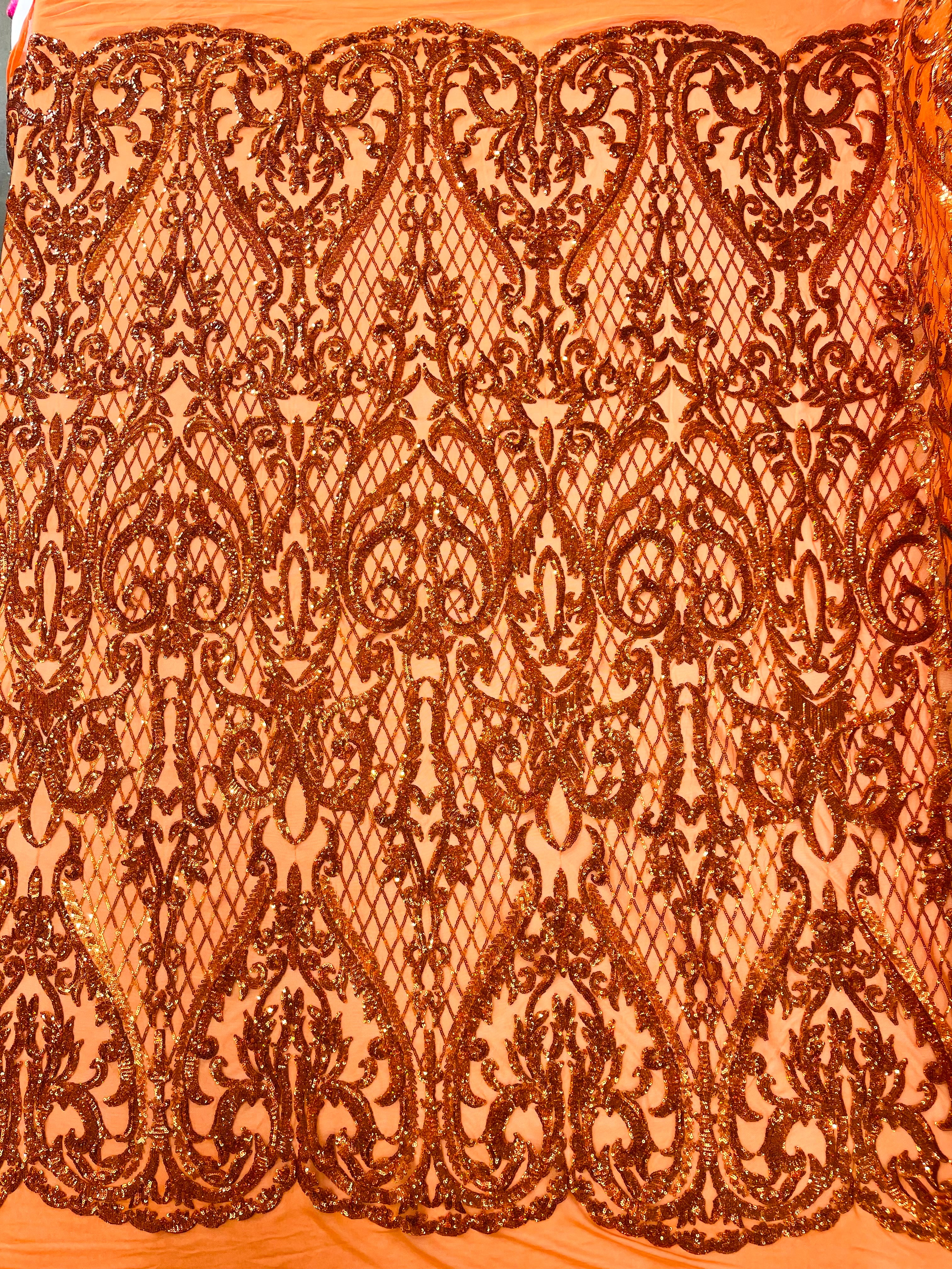 DAMASK LACE EMPIRE SEQUINS (by the yard)