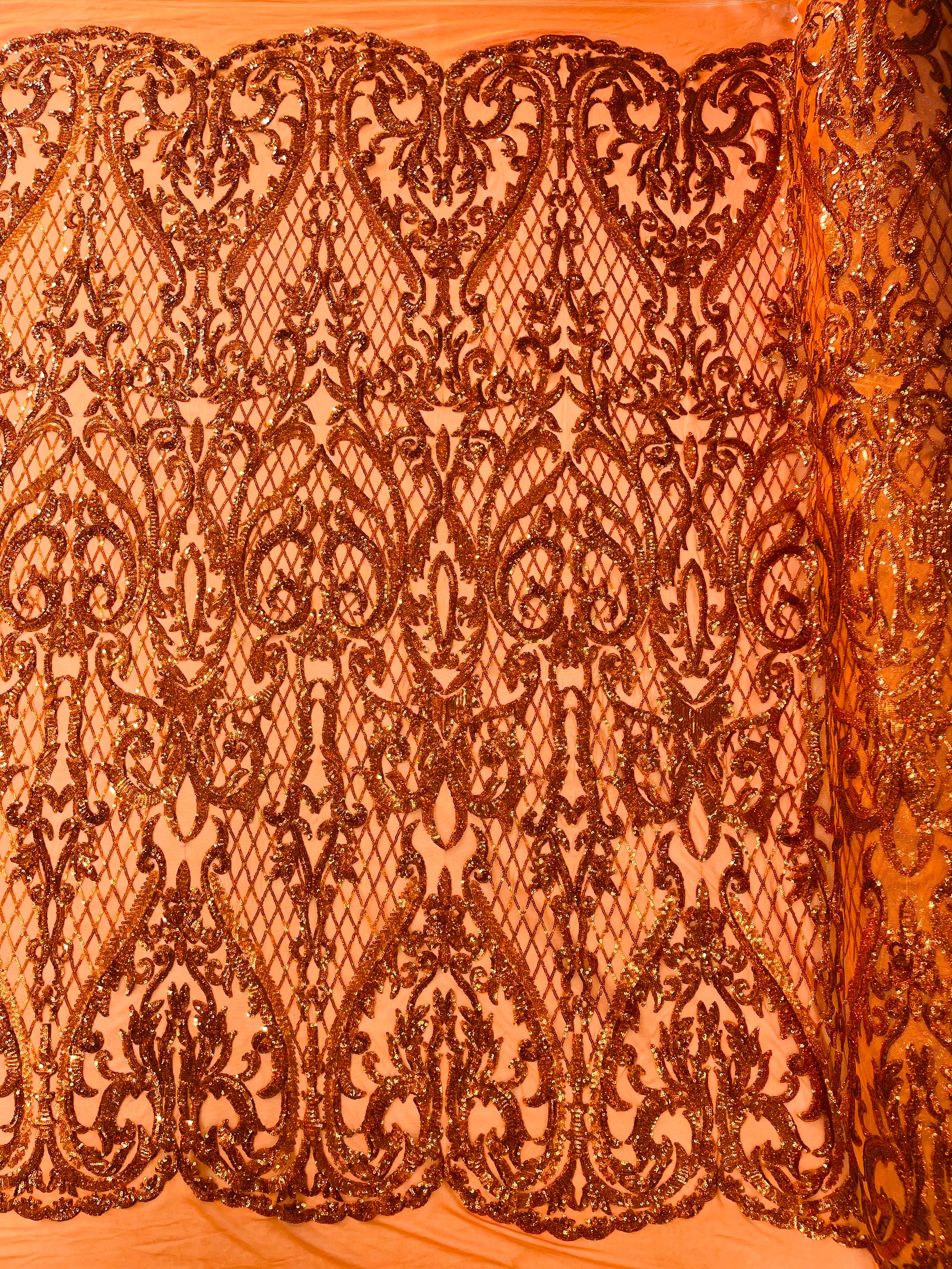 DAMASK LACE EMPIRE SEQUINS (by the yard)