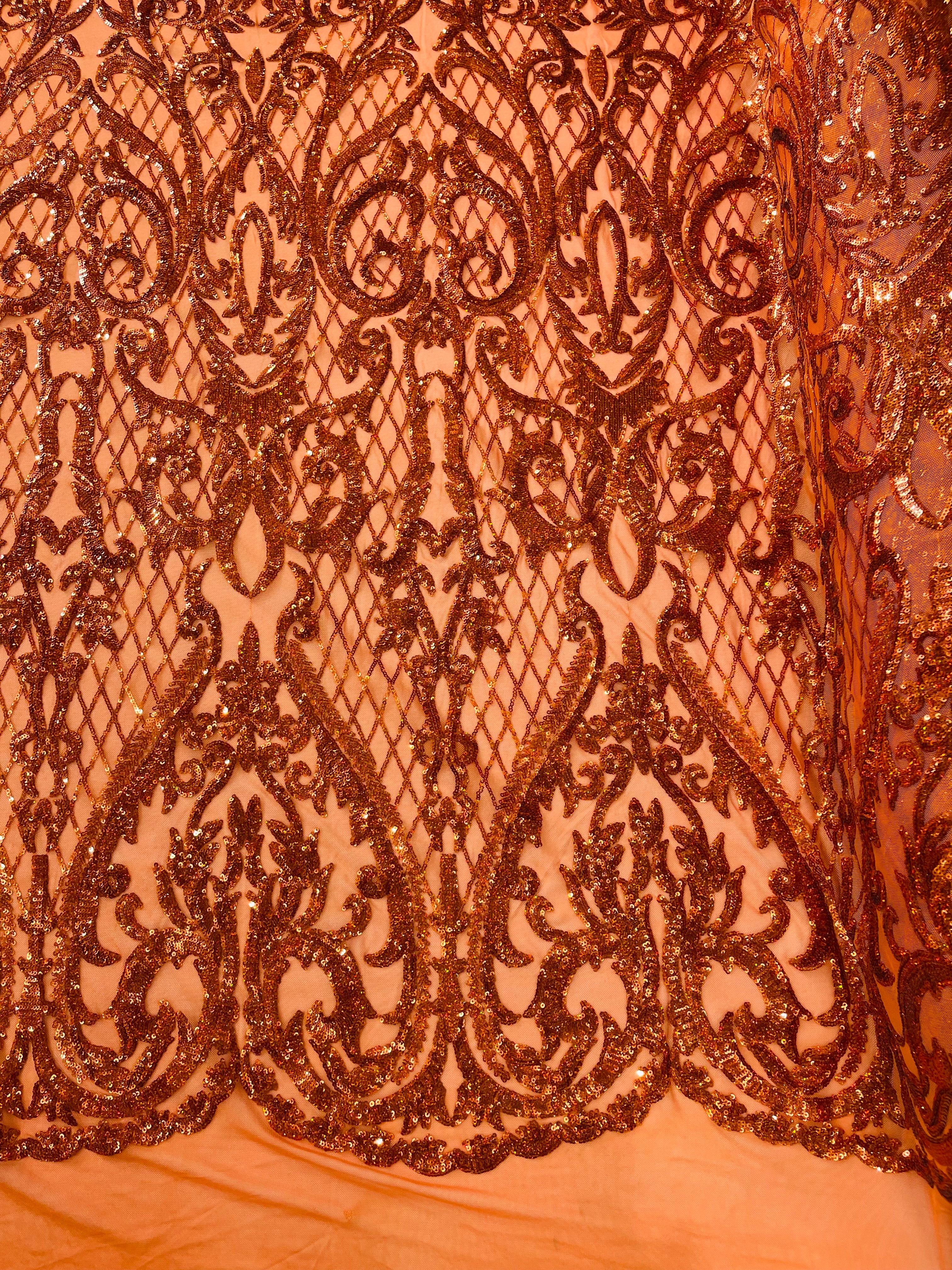 DAMASK LACE EMPIRE SEQUINS (by the yard)