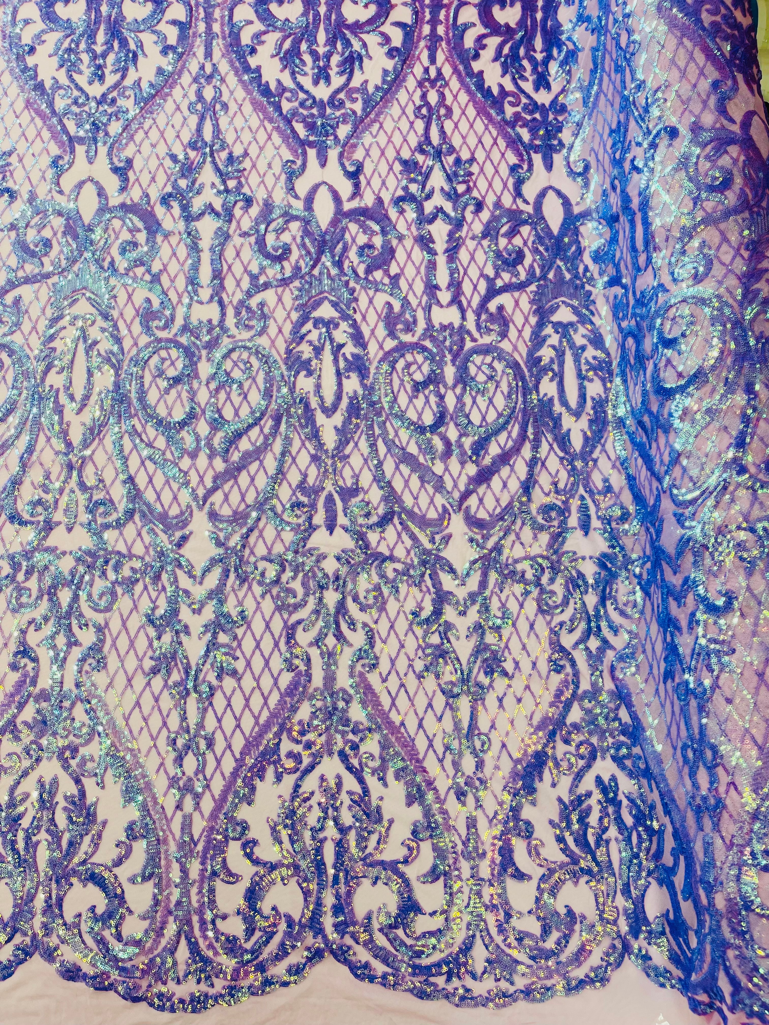 DAMASK LACE EMPIRE SEQUINS (by the yard)