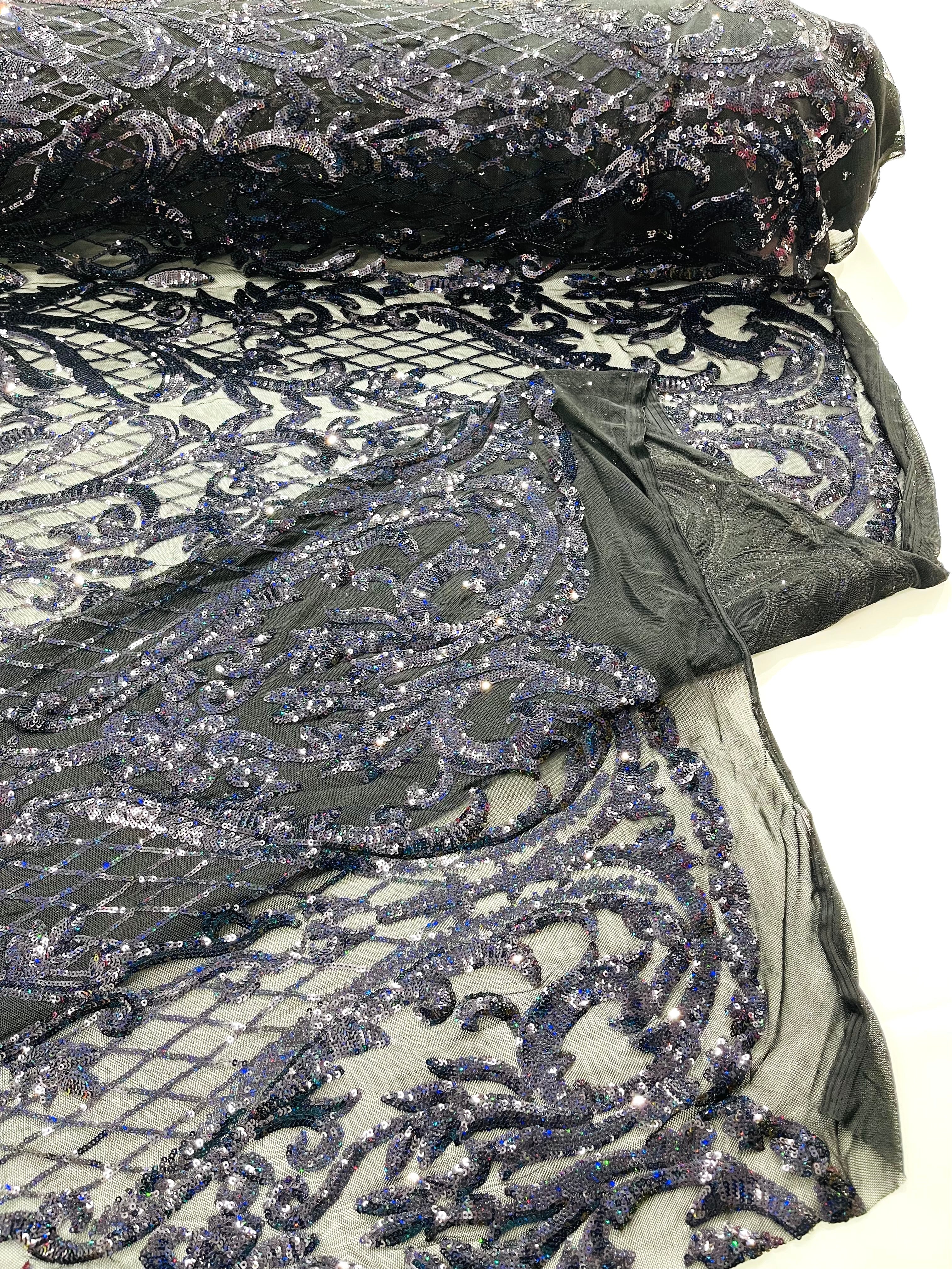 DAMASK LACE EMPIRE SEQUINS (by the yard)