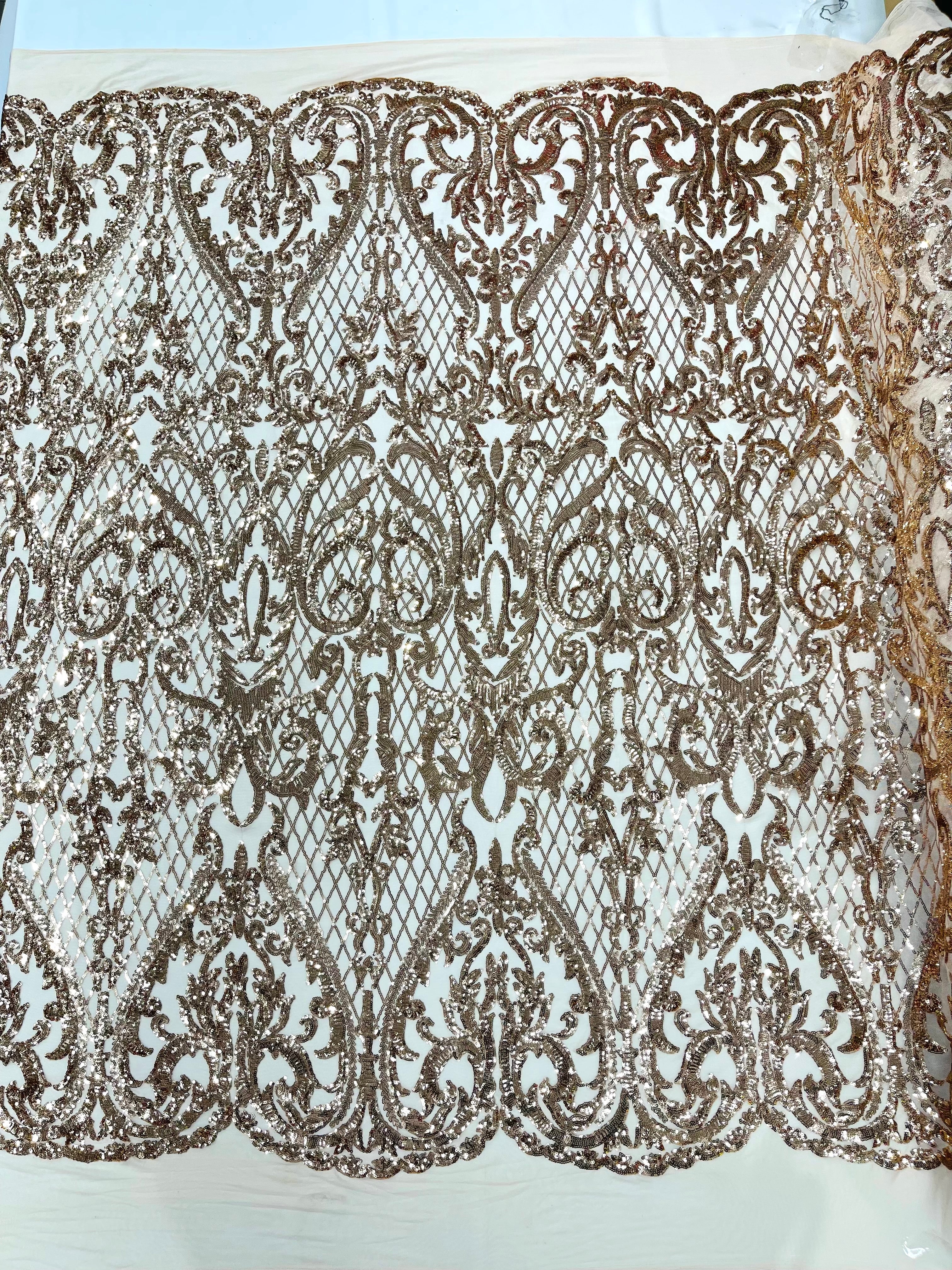 DAMASK LACE EMPIRE SEQUINS (by the yard)