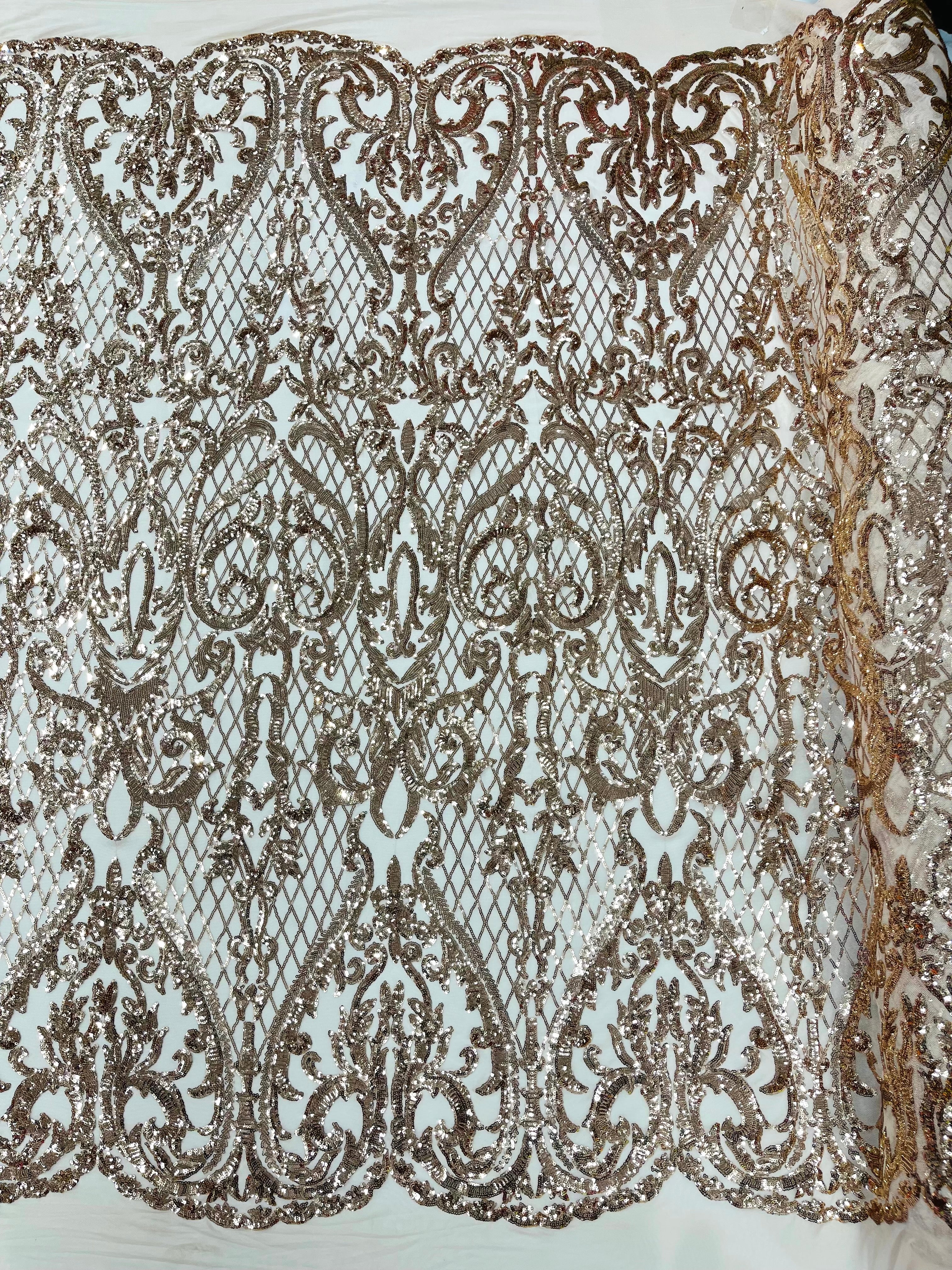 DAMASK LACE EMPIRE SEQUINS (by the yard)