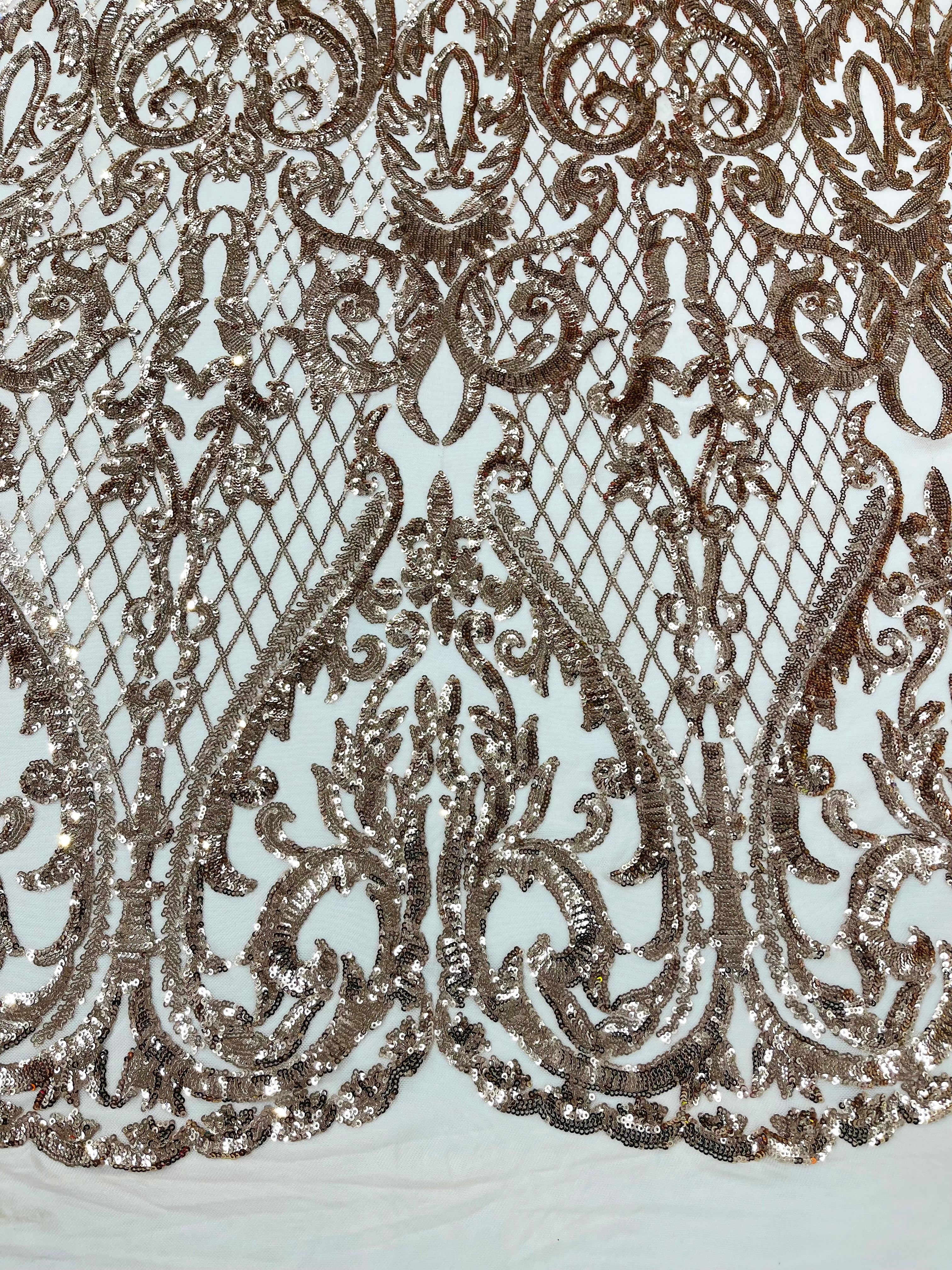 DAMASK LACE EMPIRE SEQUINS (by the yard)