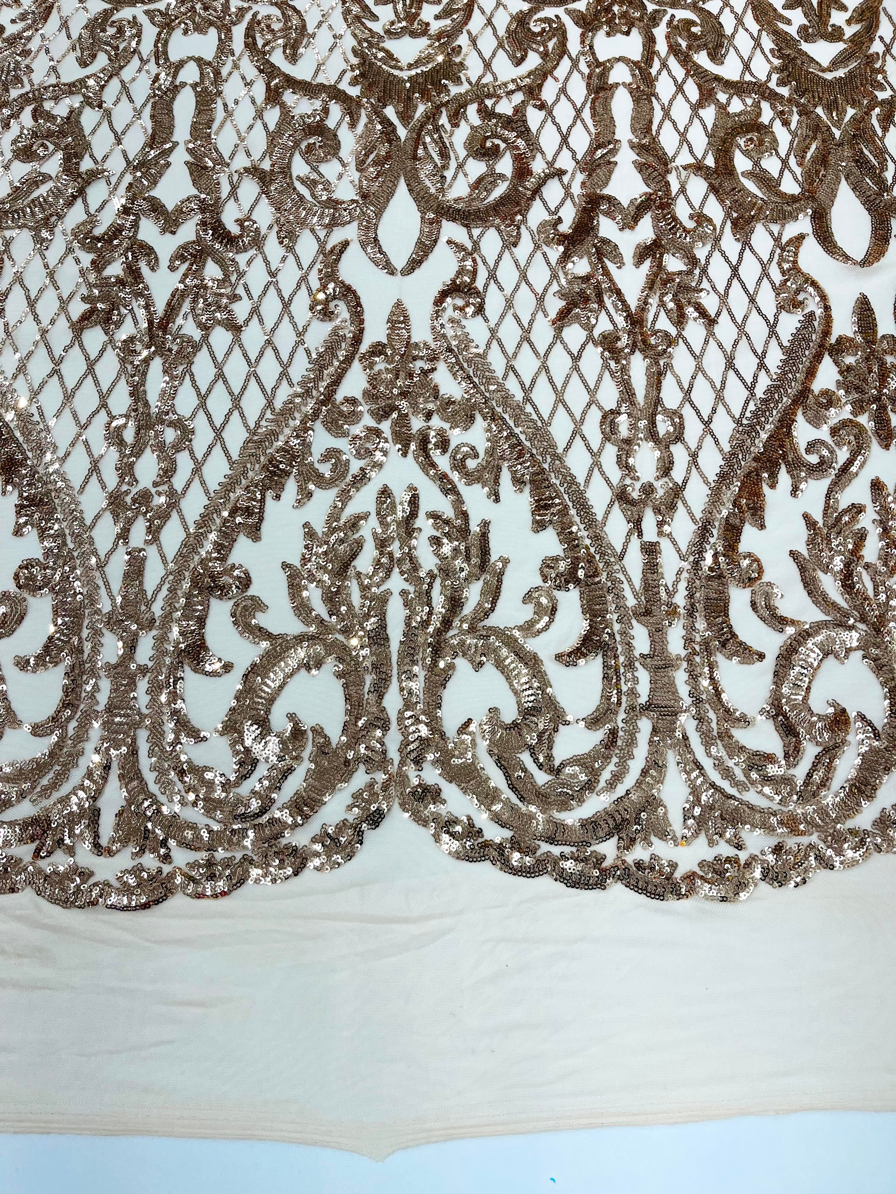 DAMASK LACE EMPIRE SEQUINS (by the yard)