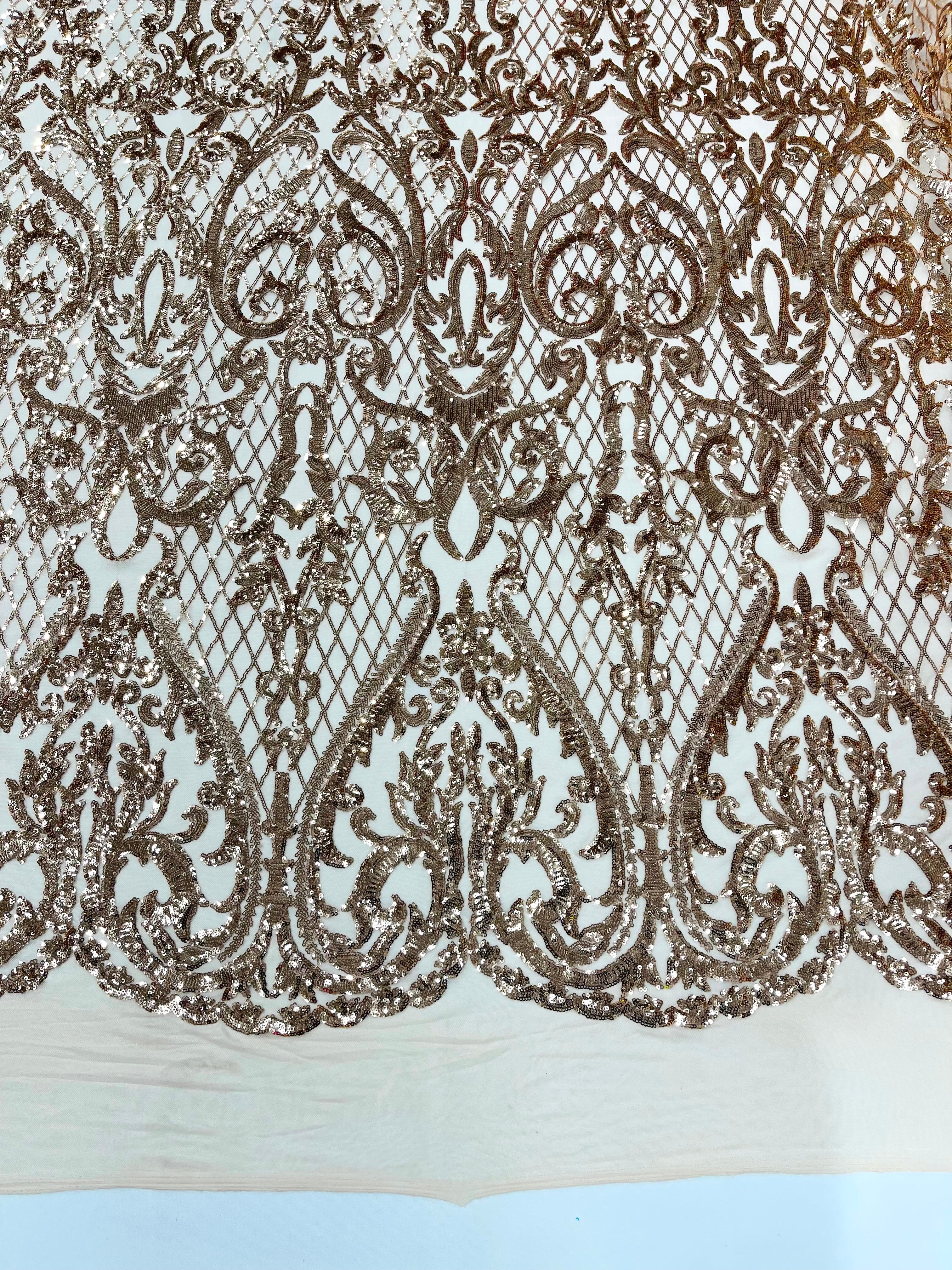 DAMASK LACE EMPIRE SEQUINS (by the yard)