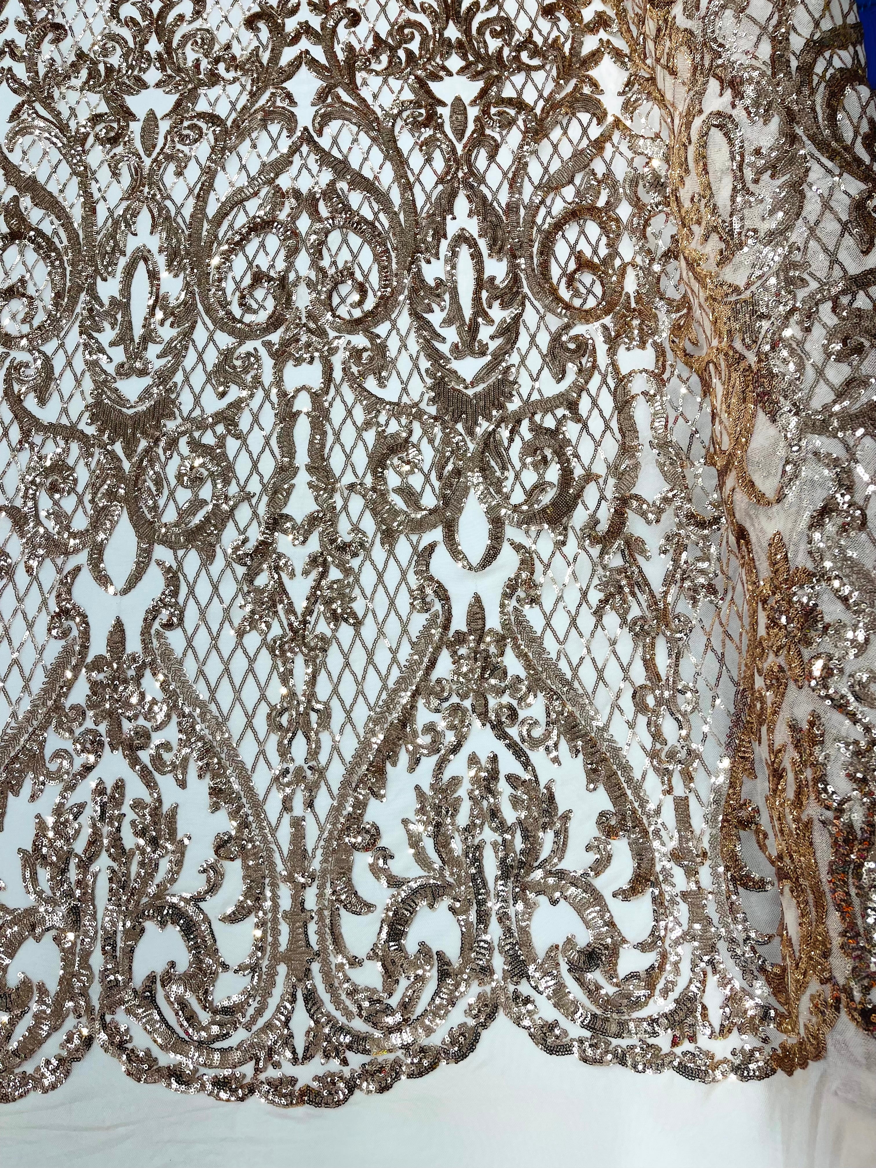 DAMASK LACE EMPIRE SEQUINS (by the yard)