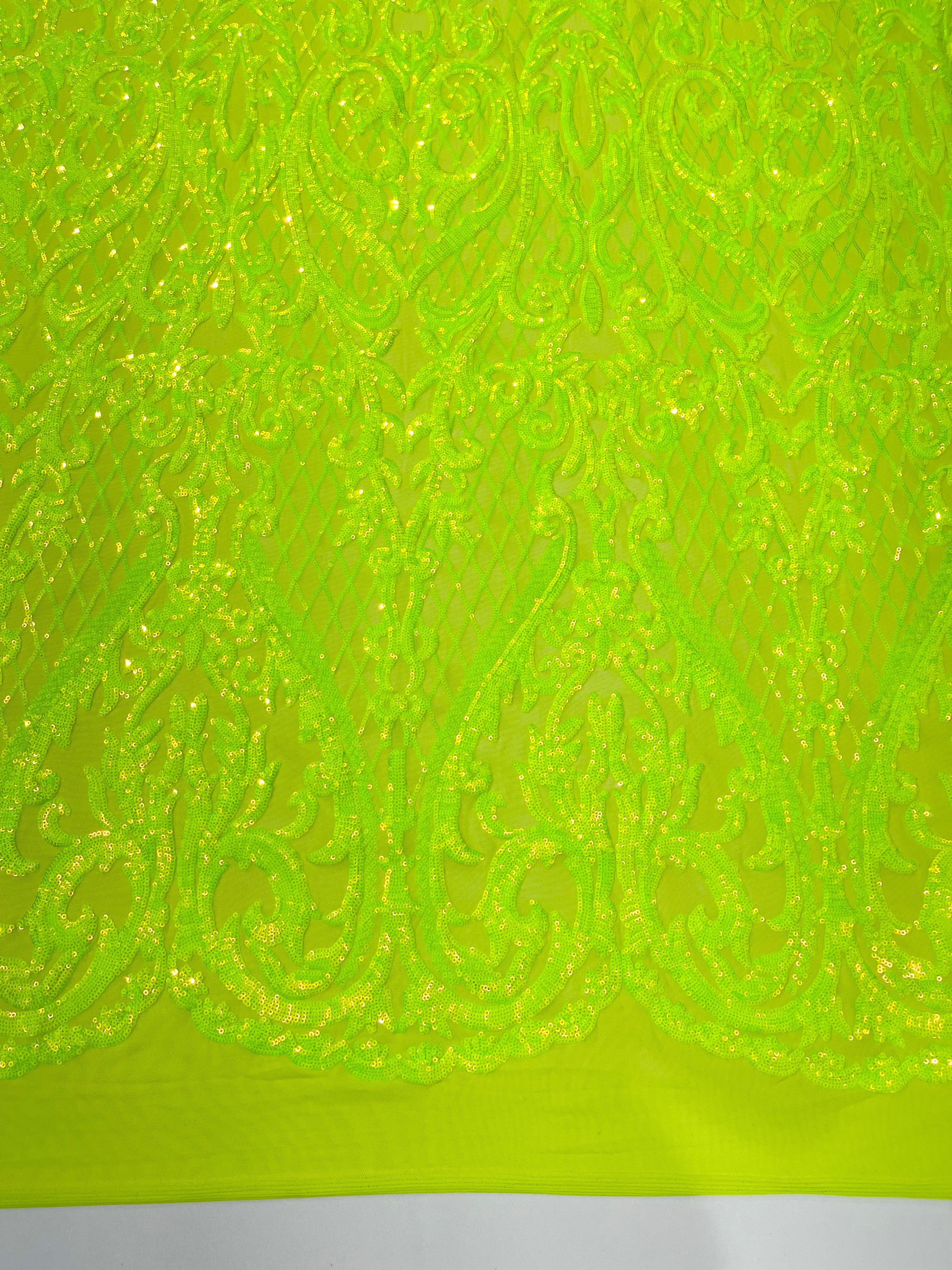 DAMASK LACE EMPIRE SEQUINS (by the yard)