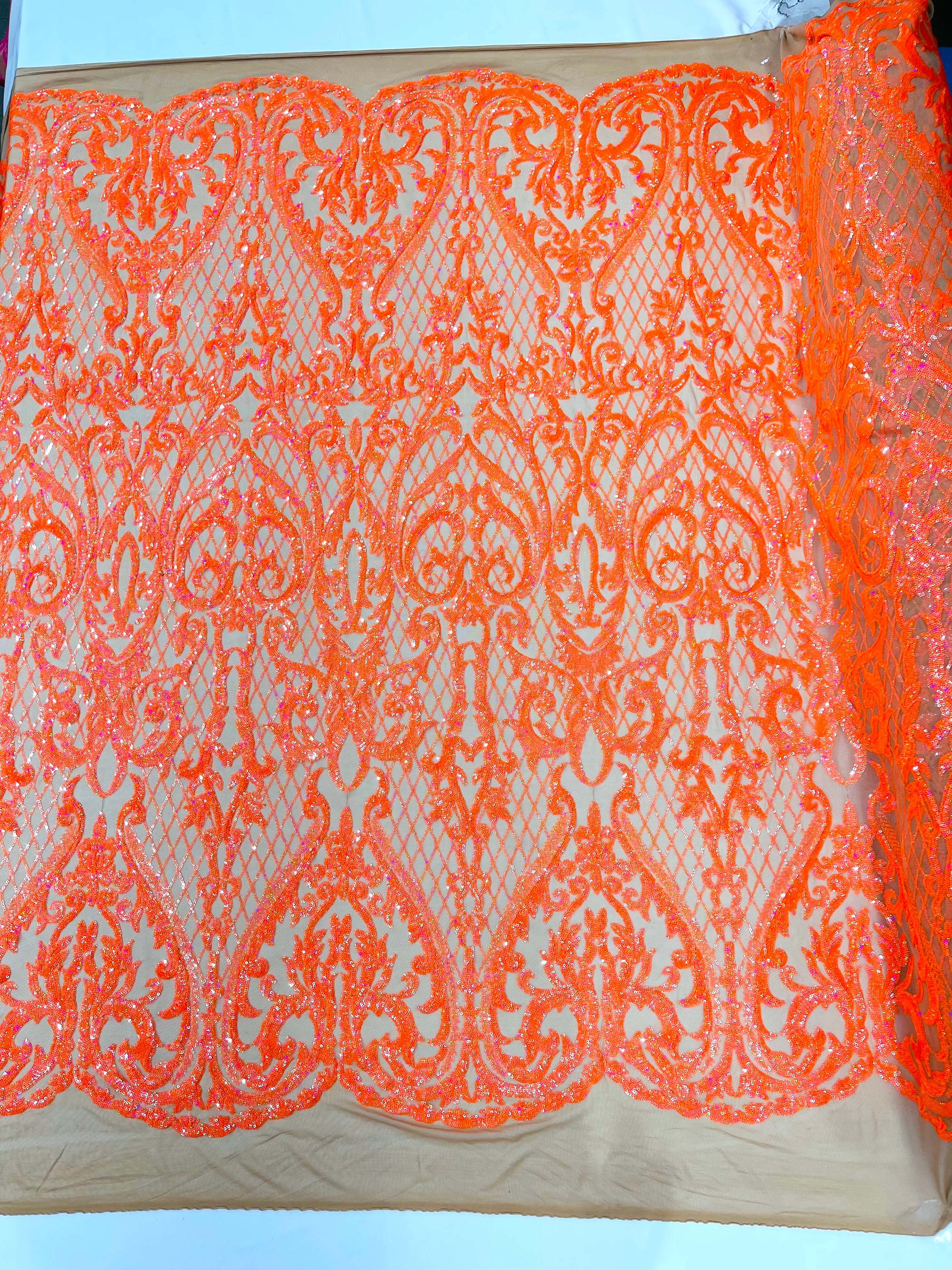 DAMASK LACE EMPIRE SEQUINS (by the yard)