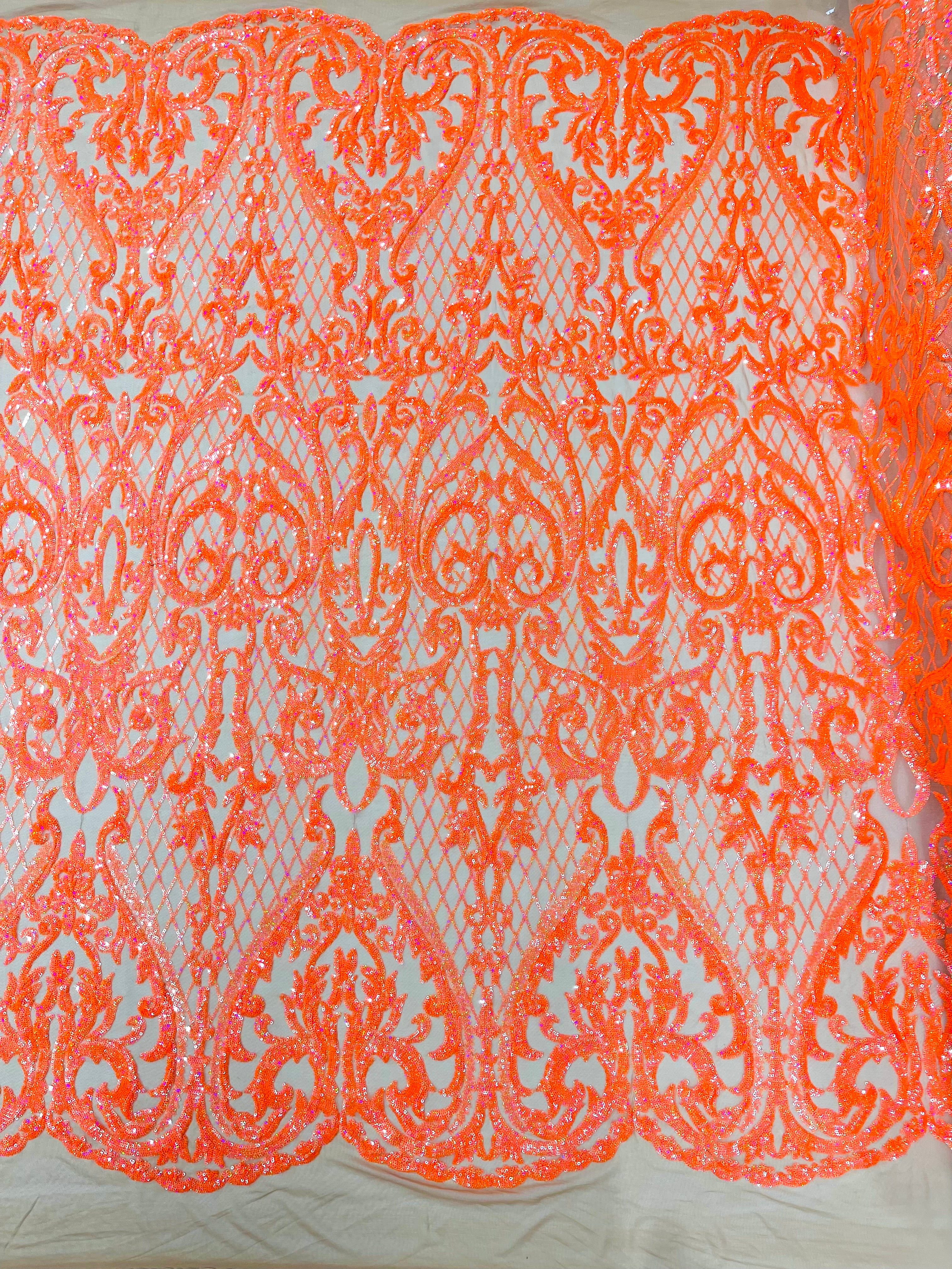 DAMASK LACE EMPIRE SEQUINS (by the yard)