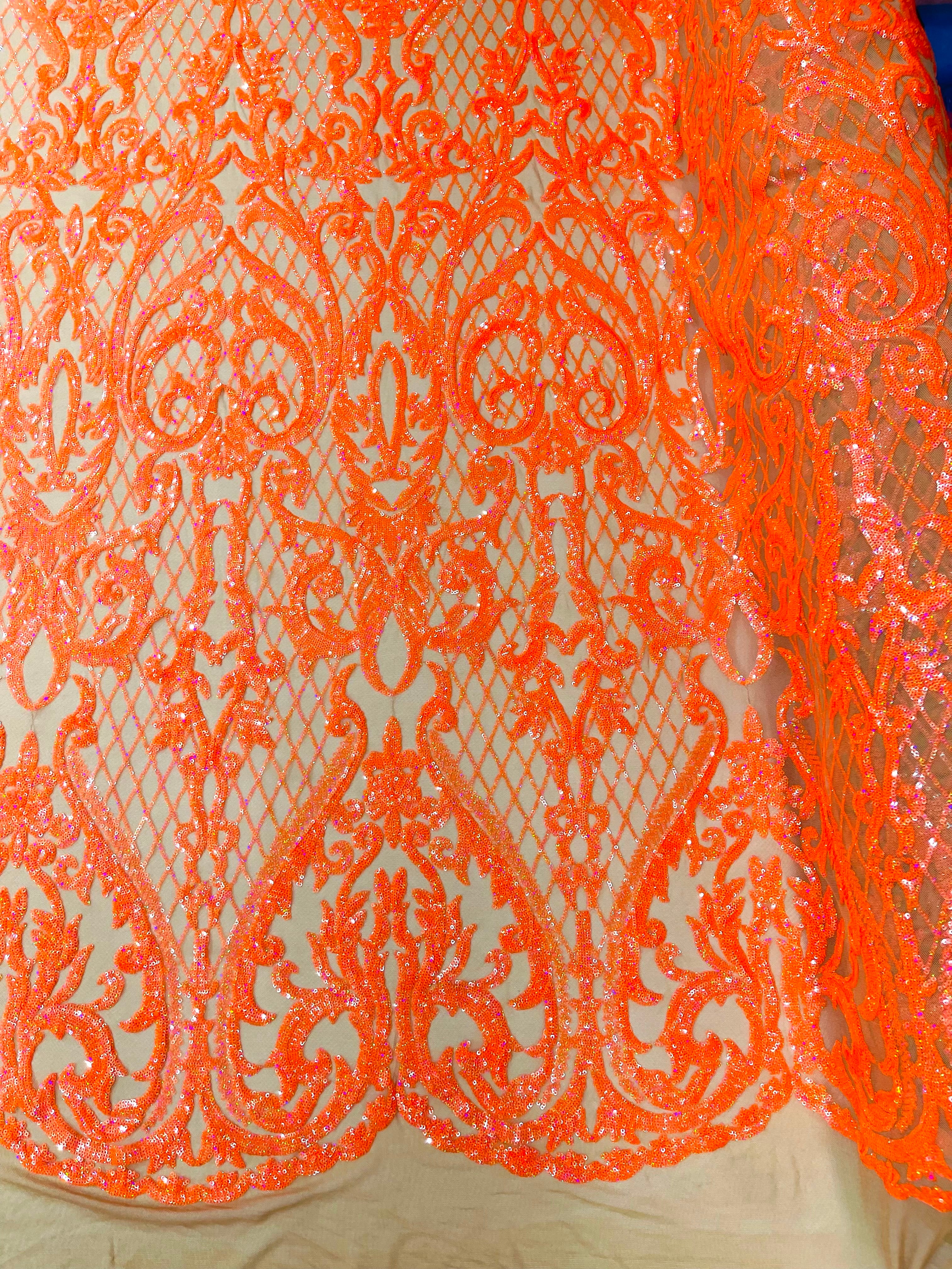 DAMASK LACE EMPIRE SEQUINS (by the yard)