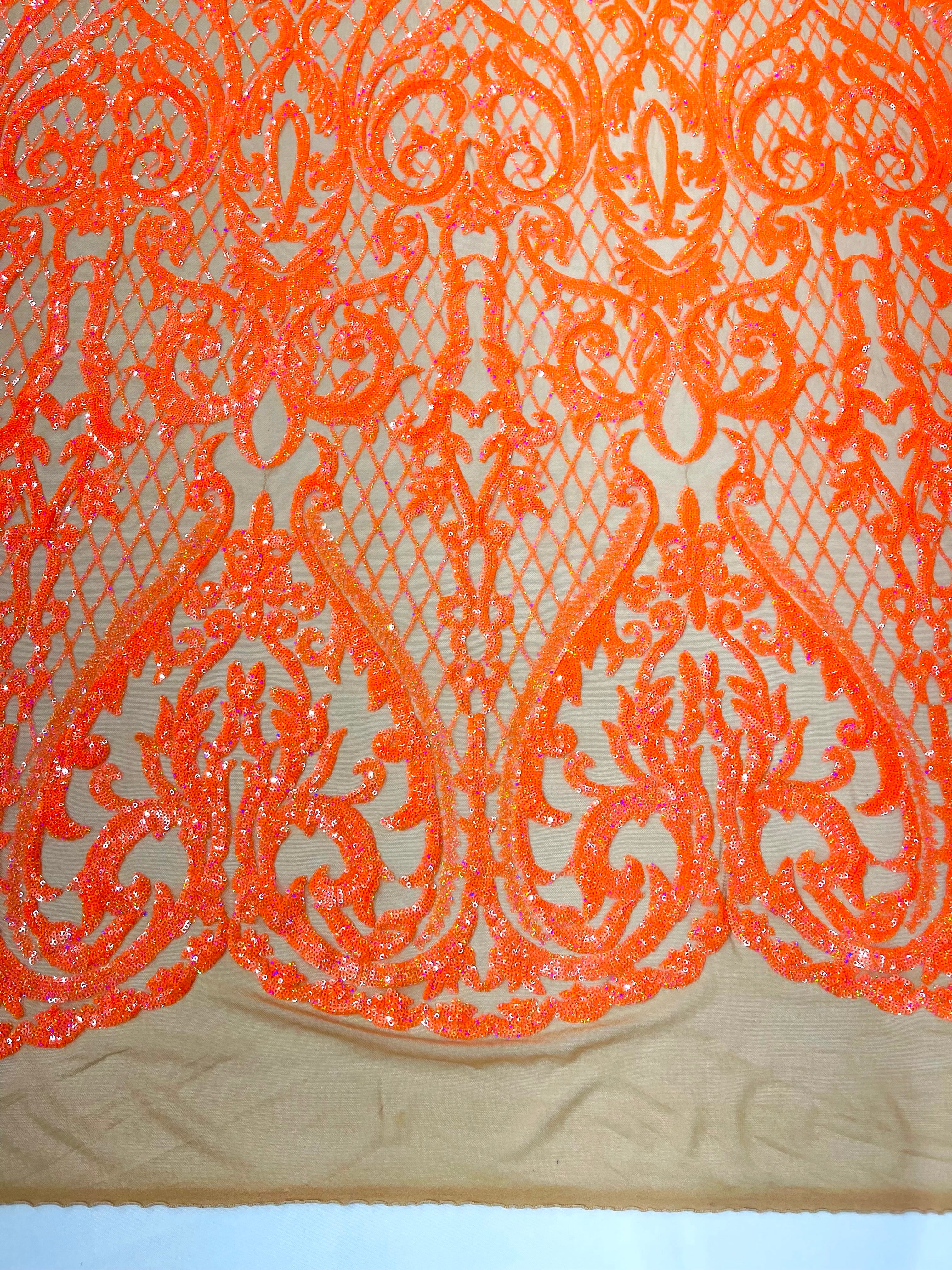 DAMASK LACE EMPIRE SEQUINS (by the yard)