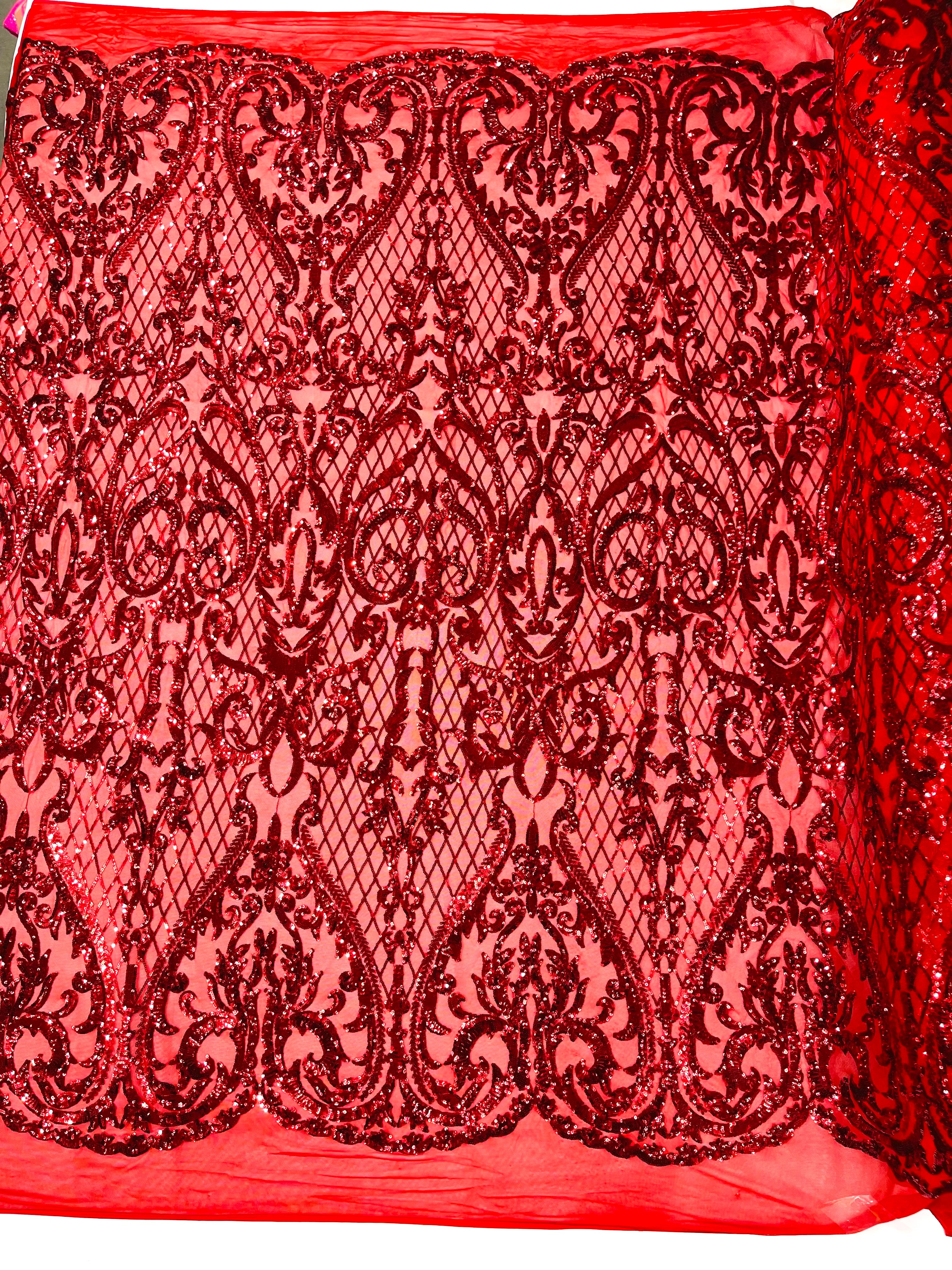 DAMASK LACE EMPIRE SEQUINS (by the yard)