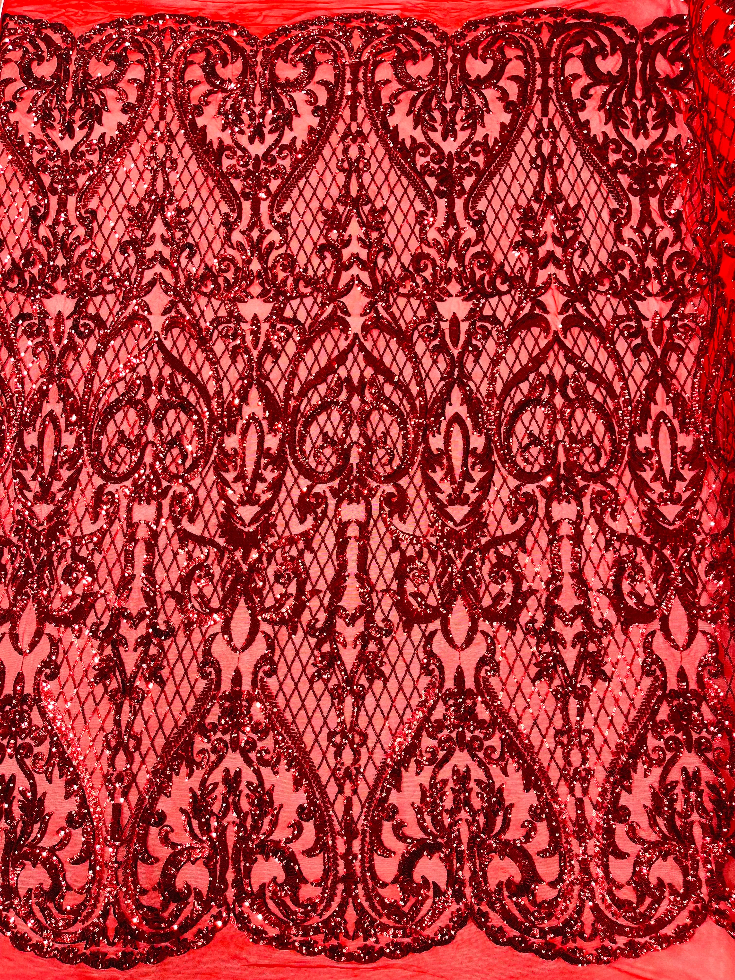 DAMASK LACE EMPIRE SEQUINS (by the yard)