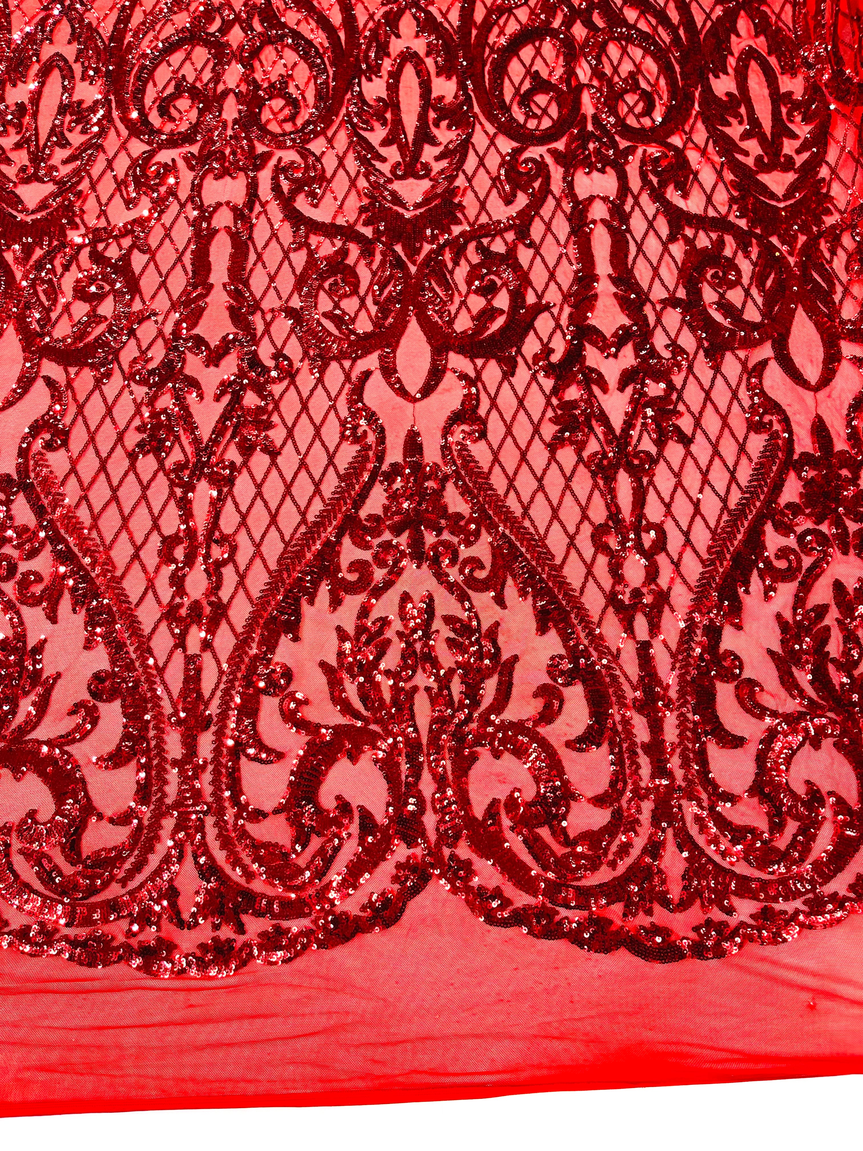 DAMASK LACE EMPIRE SEQUINS (by the yard)