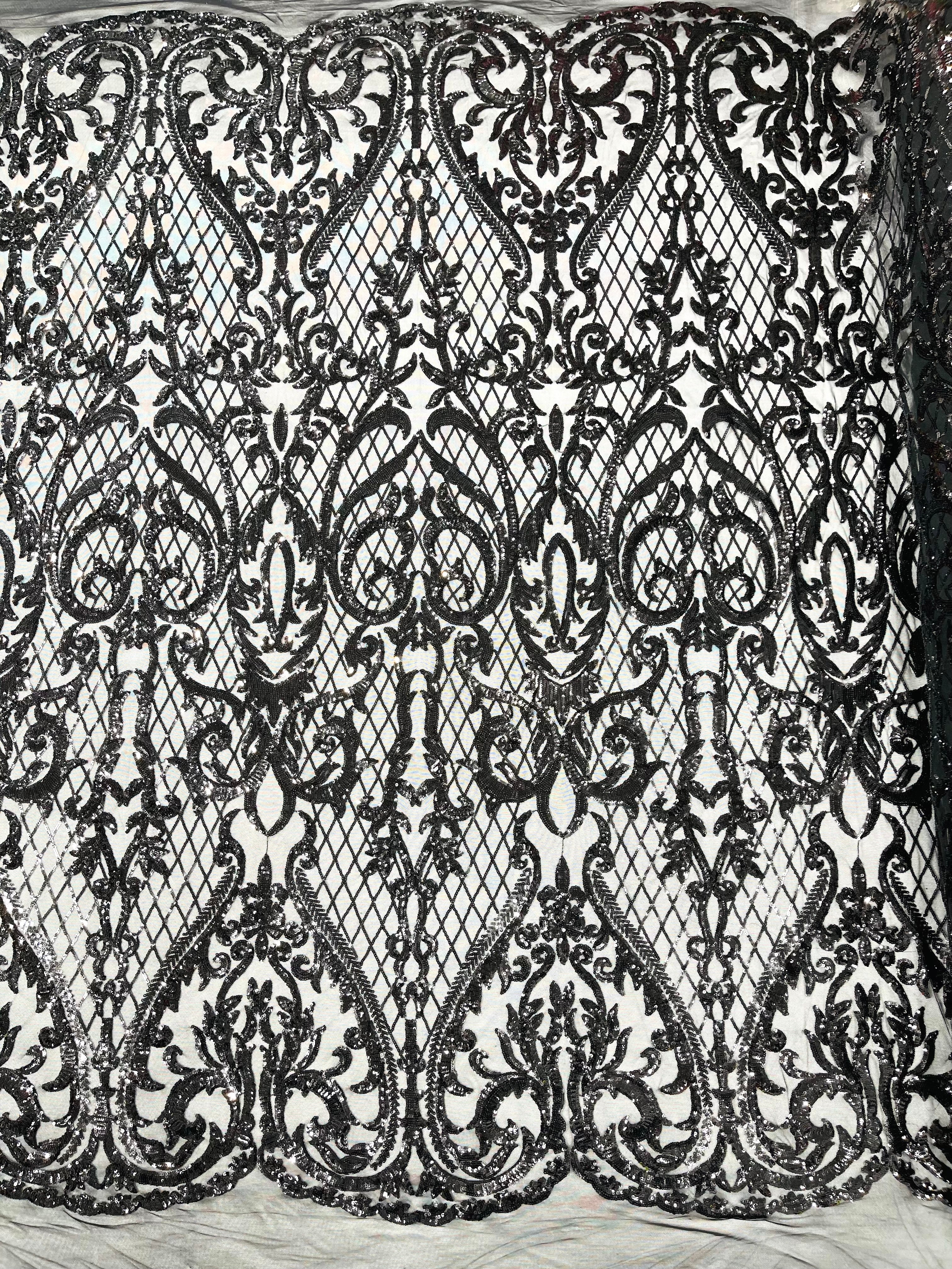 DAMASK LACE EMPIRE SEQUINS (by the yard)