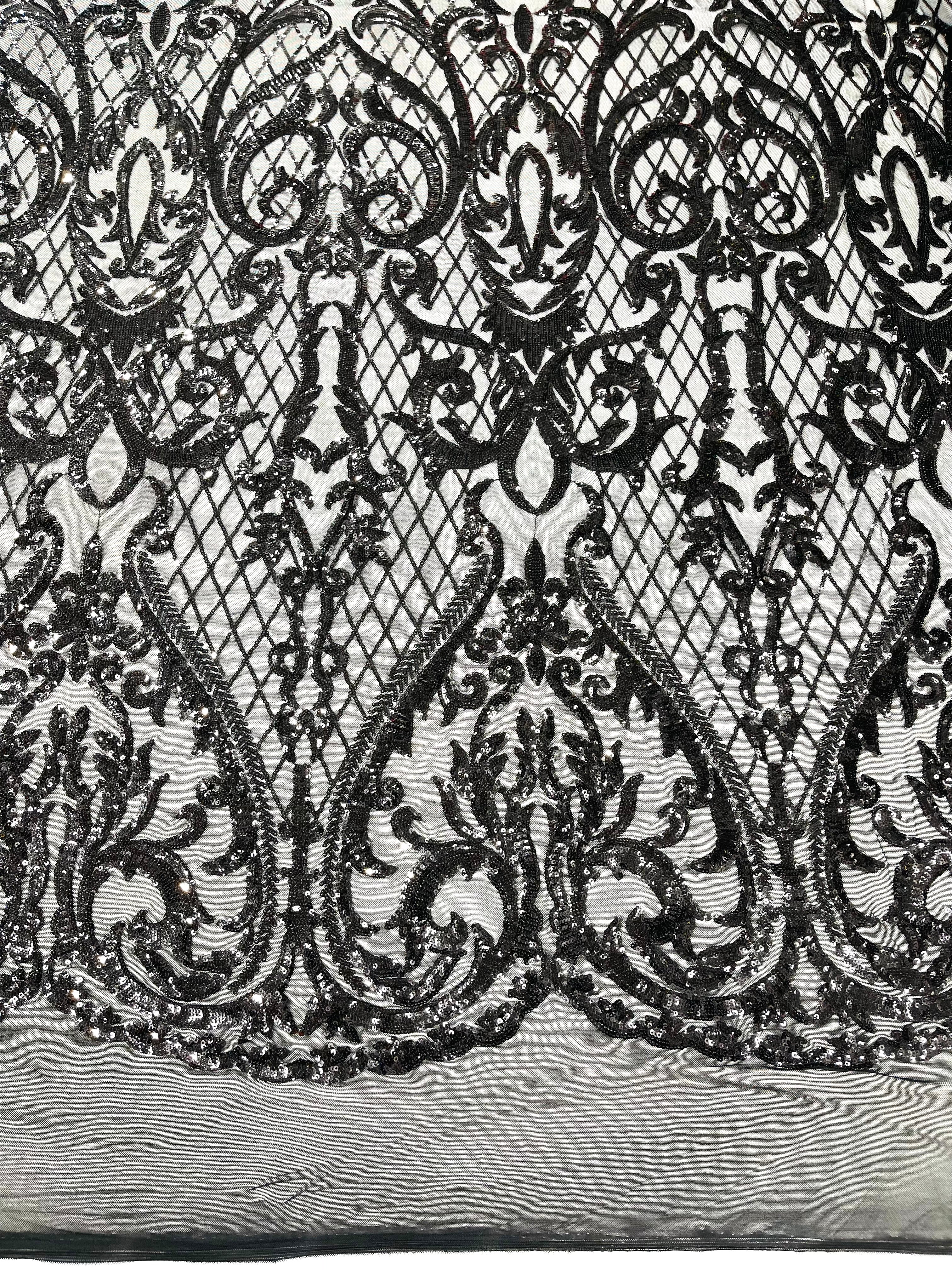 DAMASK LACE EMPIRE SEQUINS (by the yard)