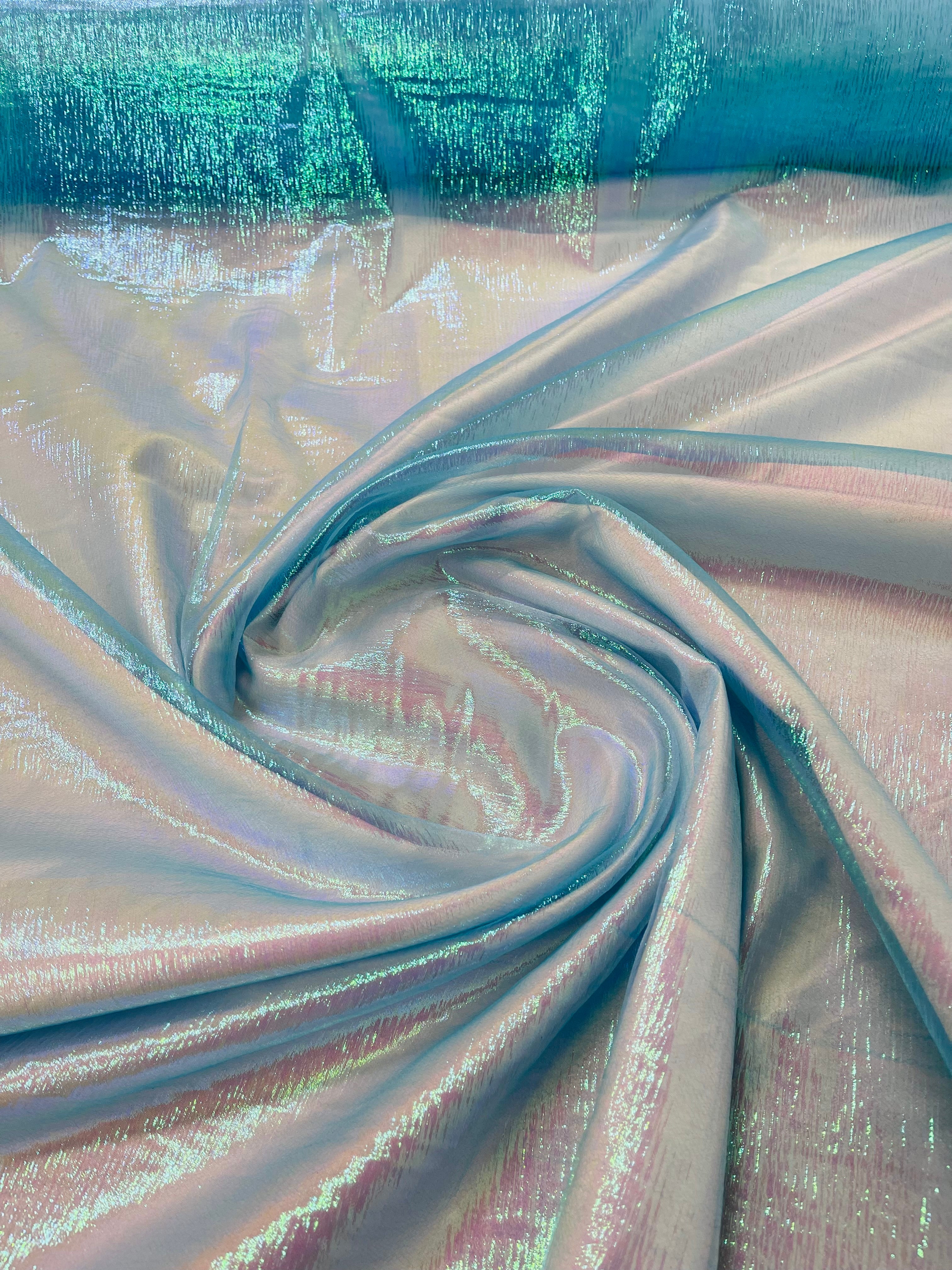 Crush 40-45 Inches Wide 100% Polyester Soft Light Weight, Sheer, See Through iridescent Organza Fabric-Sold By The Yard.