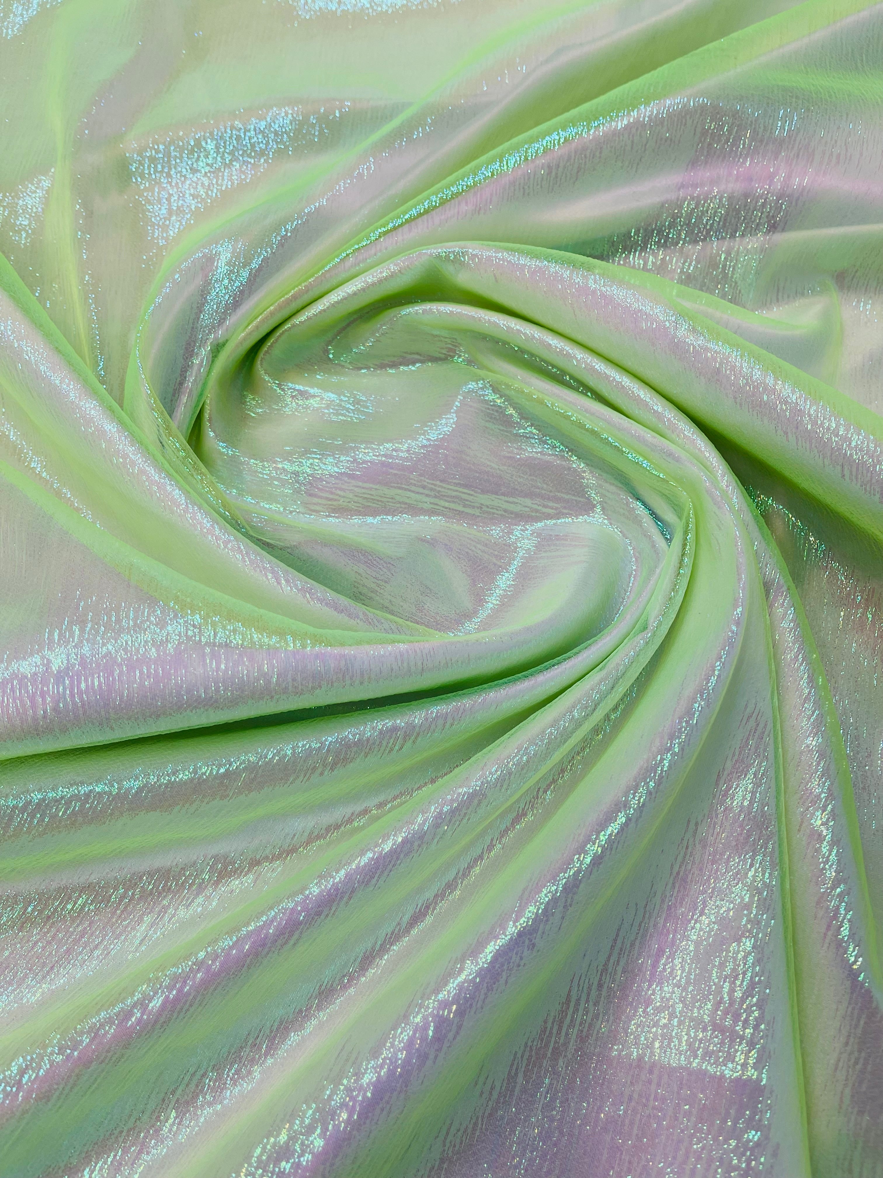 Crush 40-45 Inches Wide 100% Polyester Soft Light Weight, Sheer, See Through iridescent Organza Fabric-Sold By The Yard.