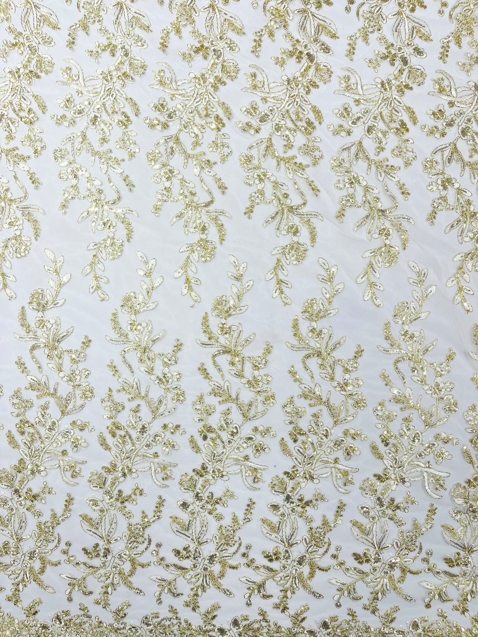 Corded Lace with Butterfly Embroidery and Sequin on Mesh 54" Wide | VIP Textile Inc.