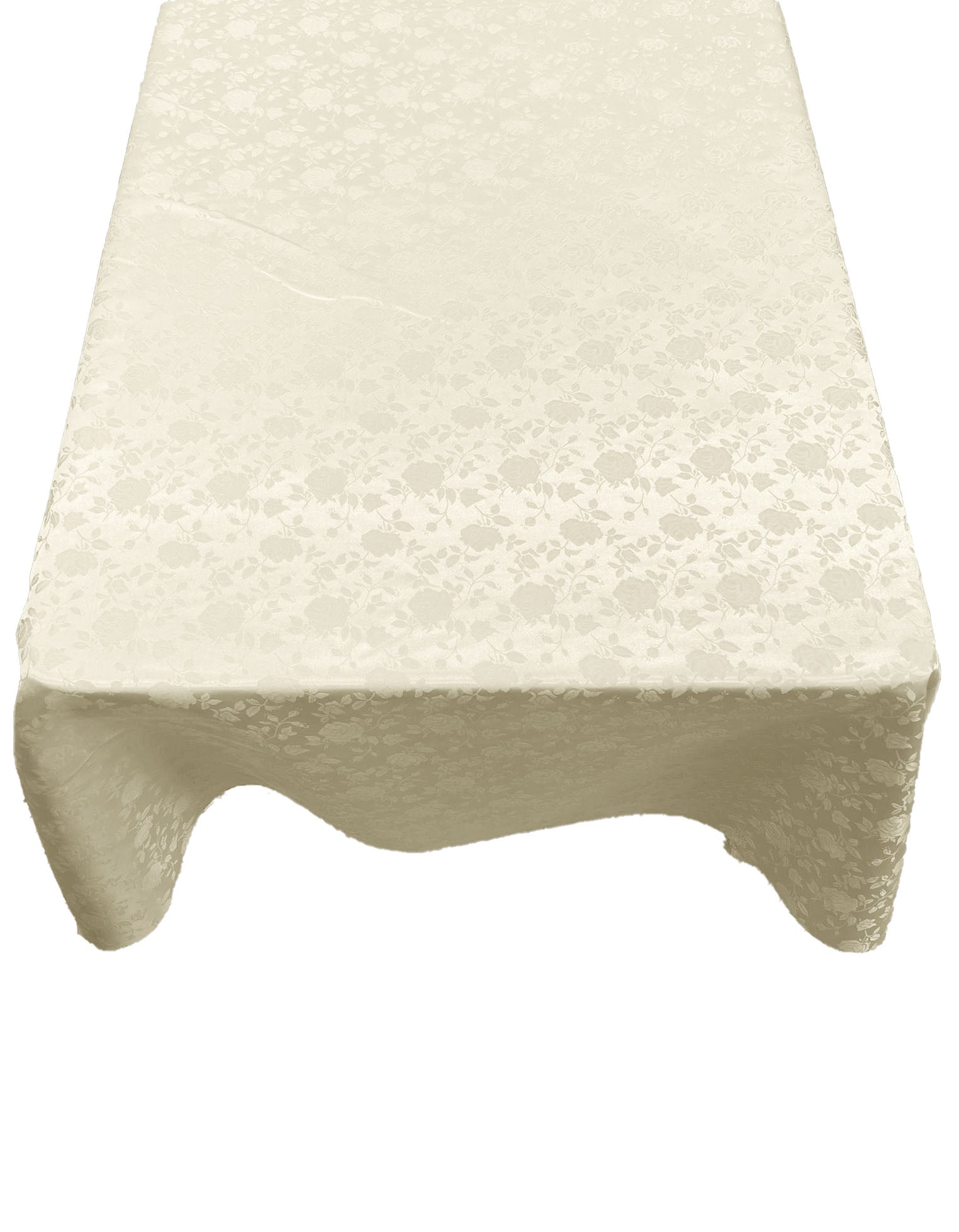 Roses Jacquard Satin Rectangular Tablecloth Seamless/Party Supply. (60 Inches x 90 Inches)