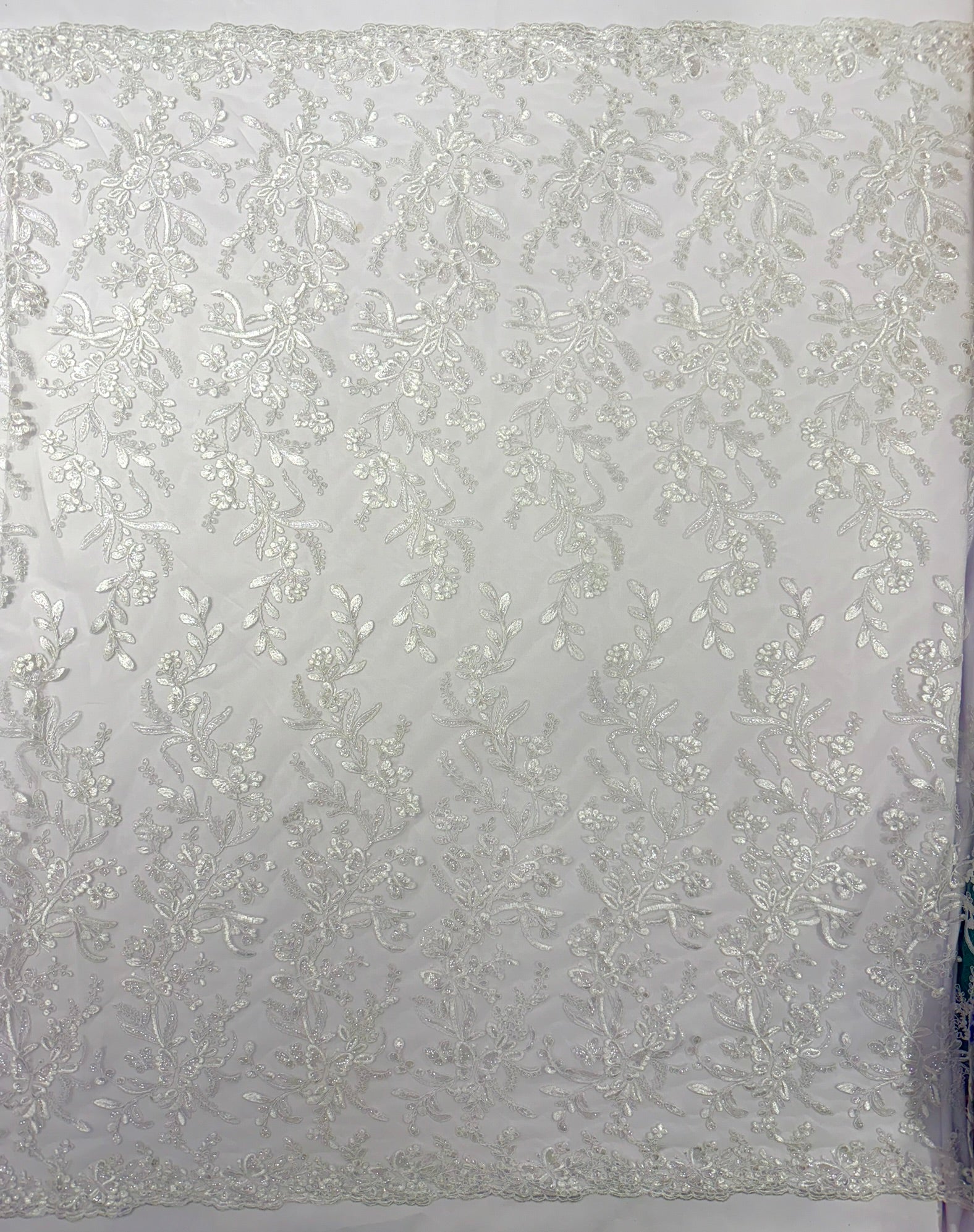 Corded Lace with Butterfly Embroidery and Sequin on Mesh 54" Wide | VIP Textile Inc.