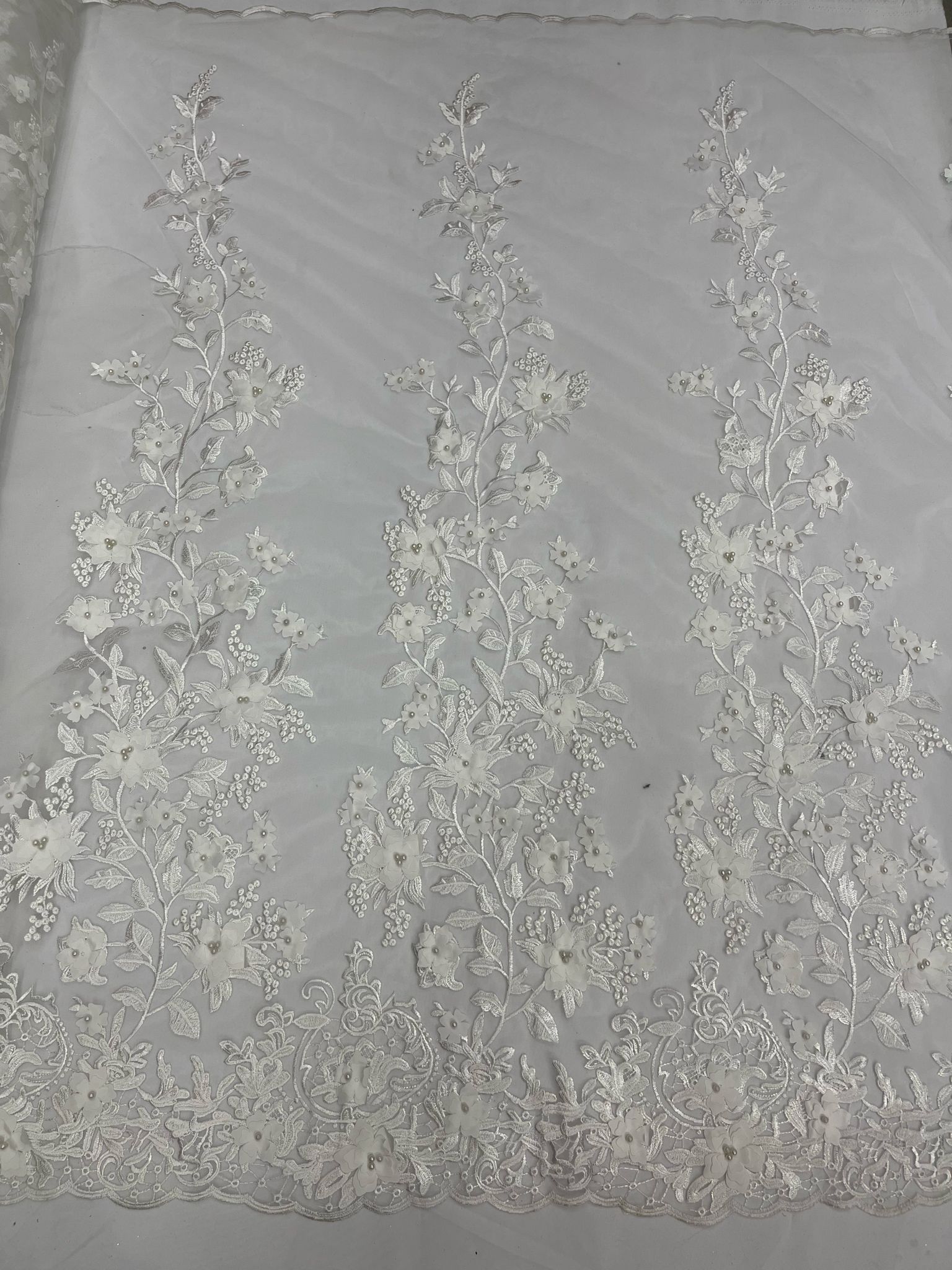 3D FLORAL PRINCESS LACE (by the yard)