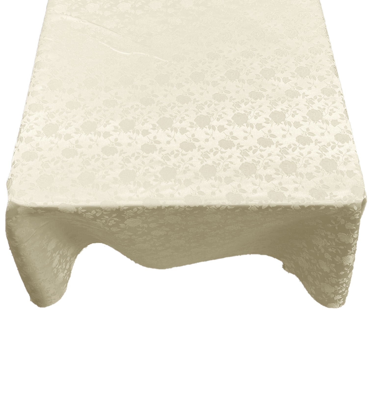 Square Tablecloth Roses Jacquard Satin Overlay for Small Coffee Table Seamless. (58" Inches)