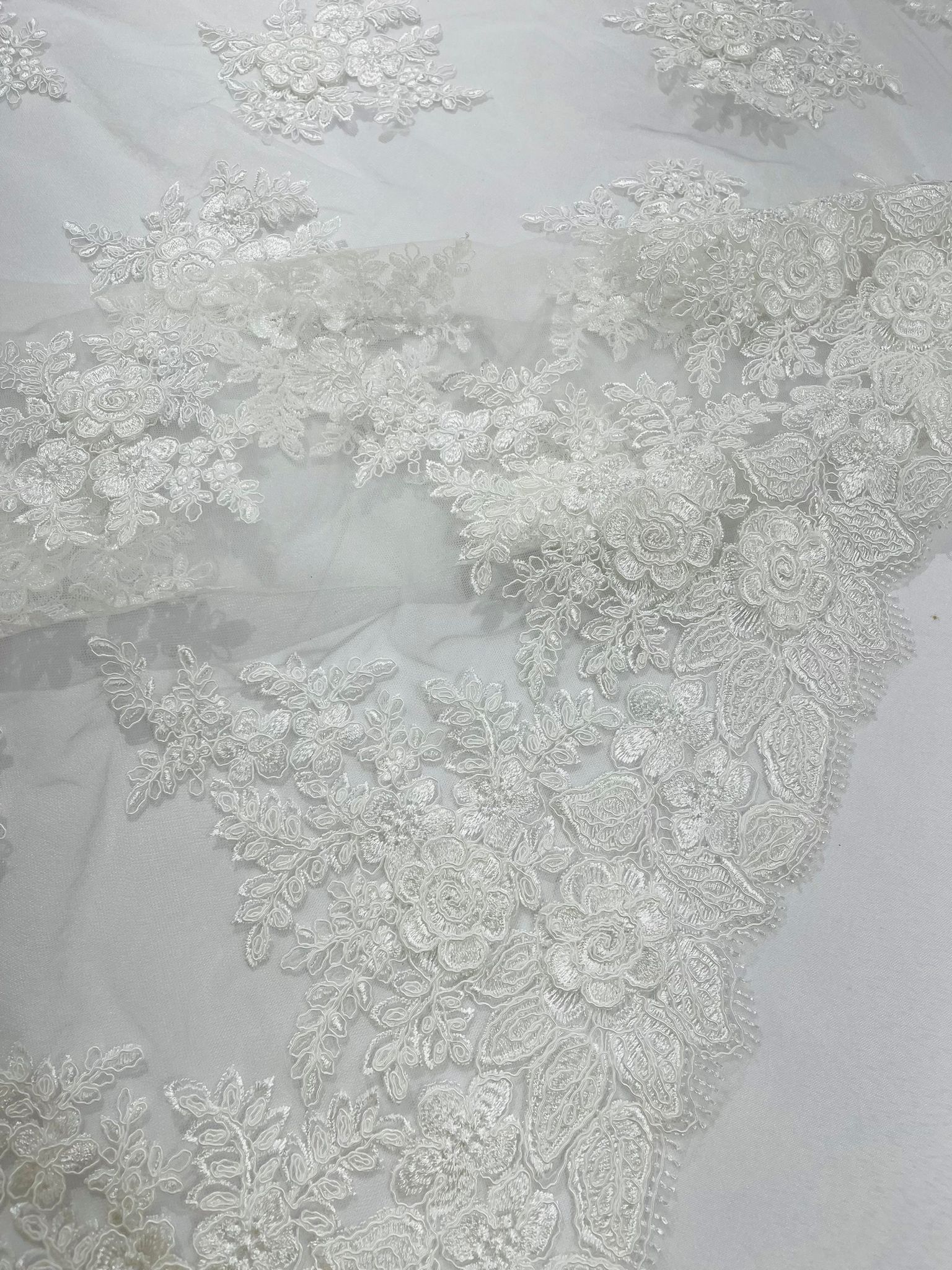 CORDED LACE 3D FLORAL (by the yard)