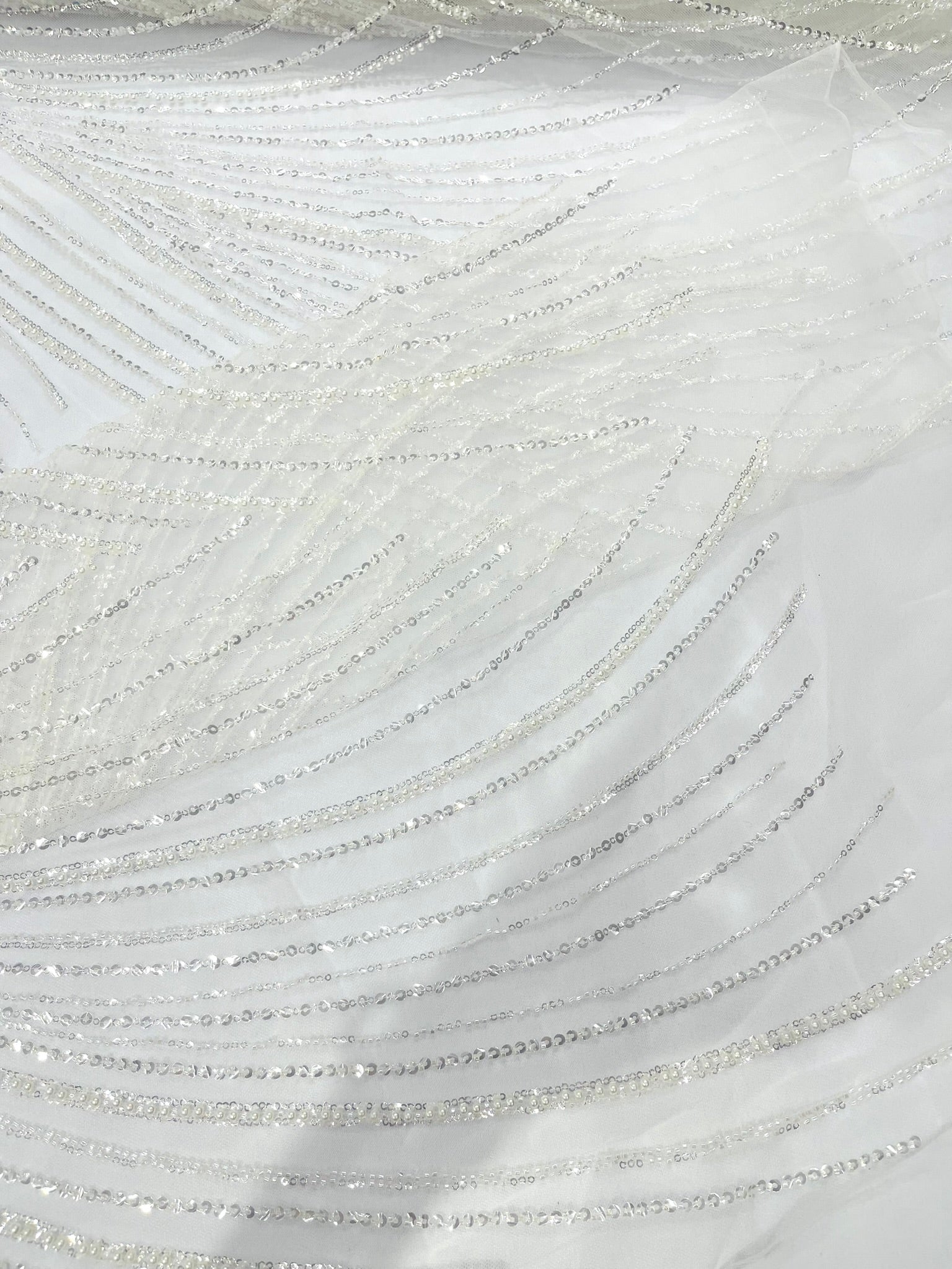 Flame Fashion Beaded Lace Fabric| Prom| Wedding| By The Yard.