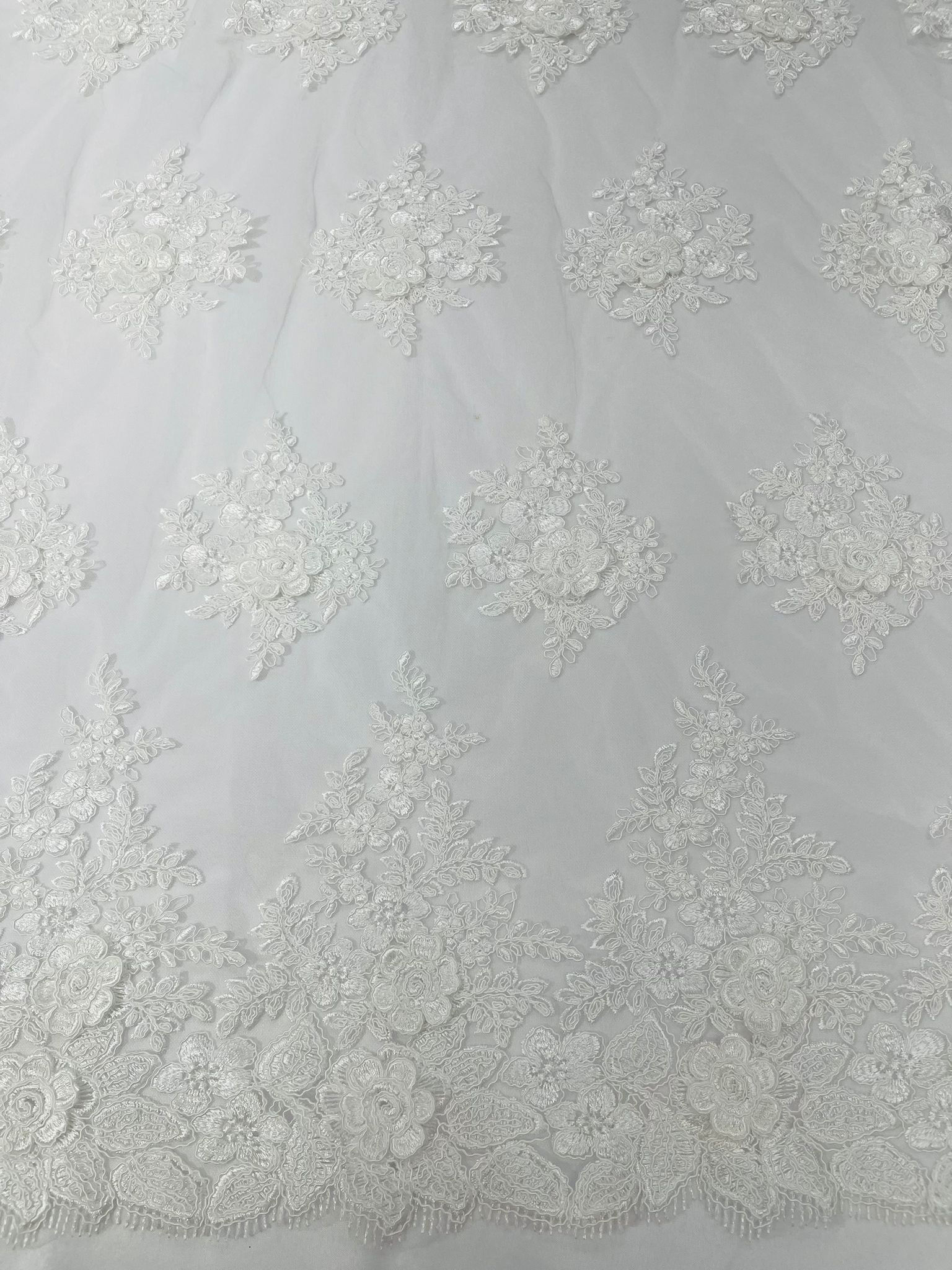 CORDED LACE 3D FLORAL (by the yard)