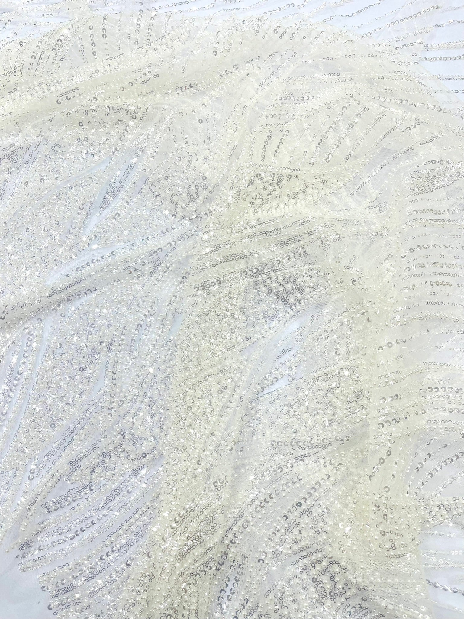 Flame Fashion Beaded Lace Fabric| Prom| Wedding| By The Yard.