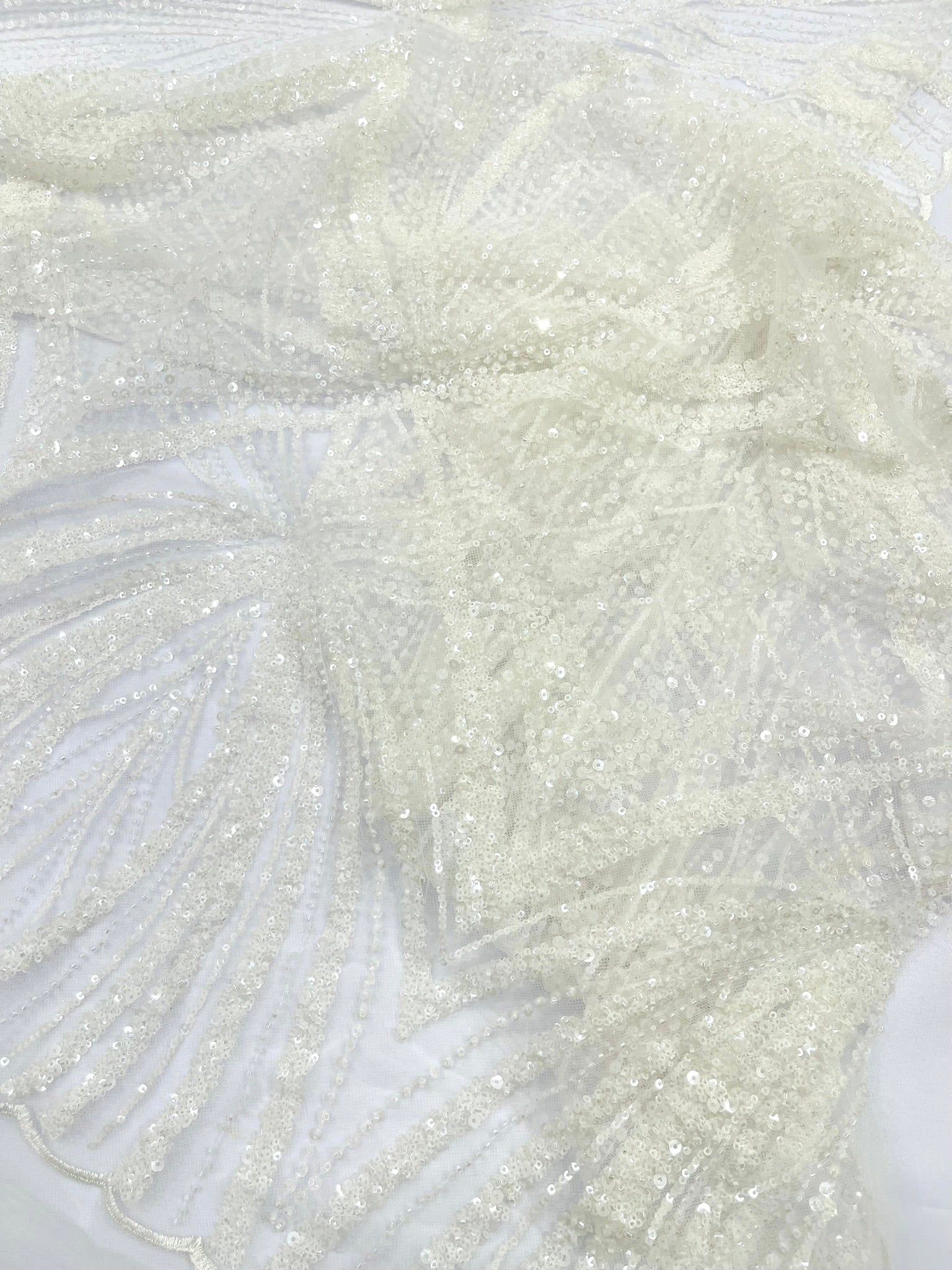 Geometric New York Fashion Beaded Lace, By The Yard.