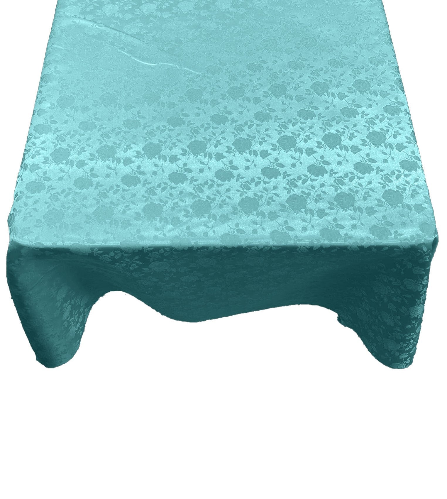 Square Tablecloth Roses Jacquard Satin Overlay for Small Coffee Table Seamless. (42" Inches)