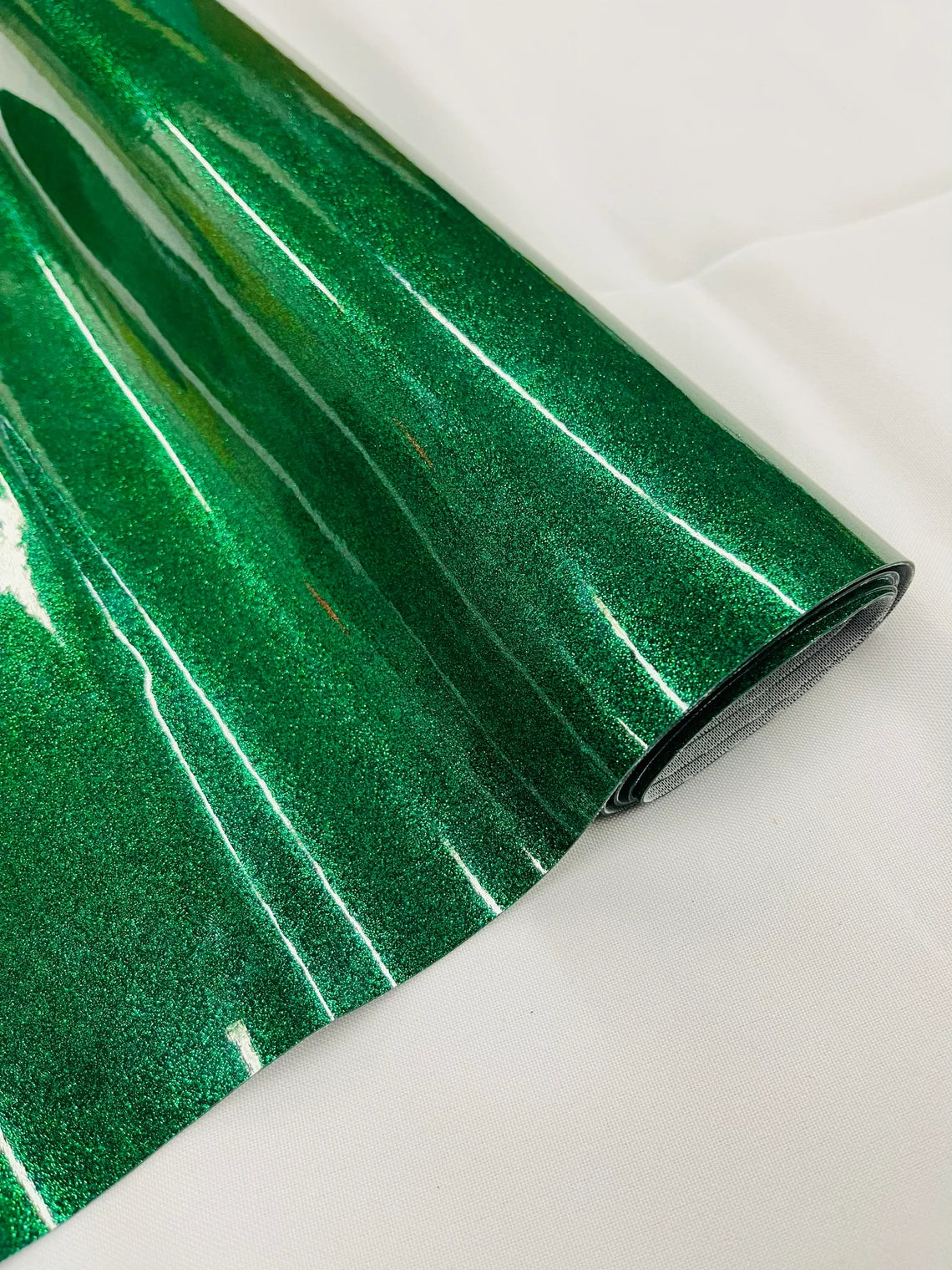 Metallic Glitter Vinyl Fabric - Kelly Green - High Quality Shiny Glitter Vinyl Fabric By Yard