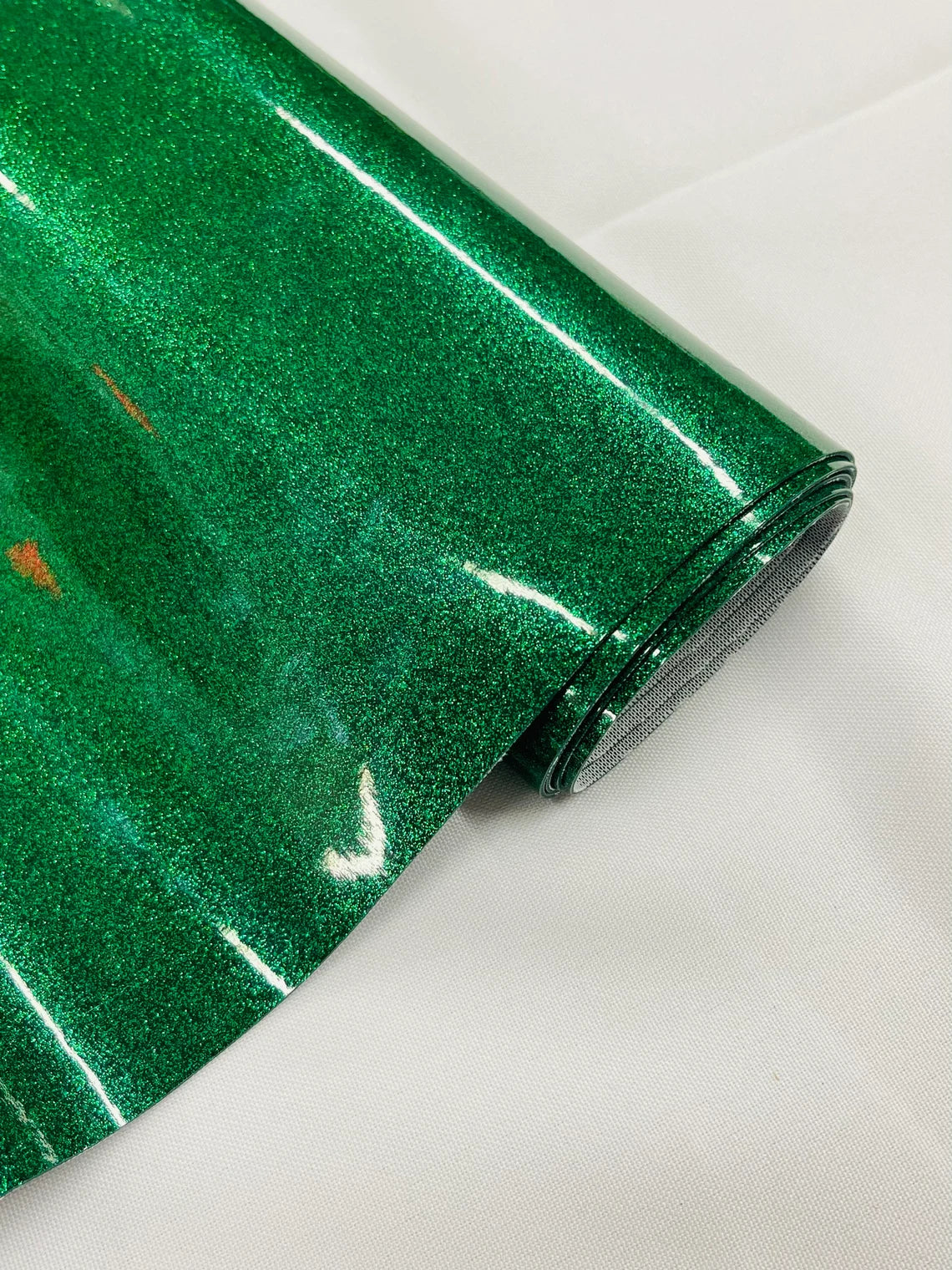 Metallic Glitter Vinyl Fabric - Kelly Green - High Quality Shiny Glitter Vinyl Fabric By Yard