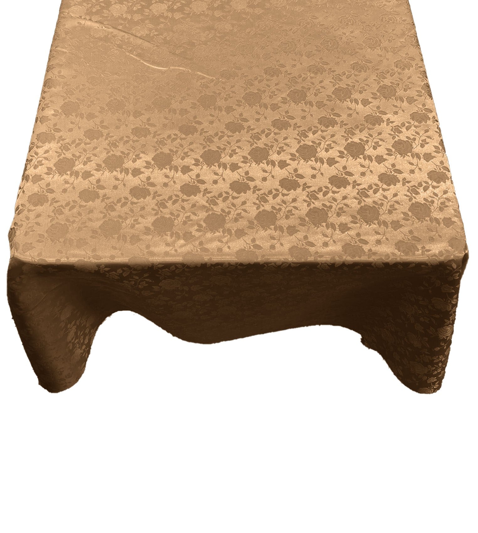 Square Tablecloth Roses Jacquard Satin Overlay for Small Coffee Table Seamless. (42" Inches)