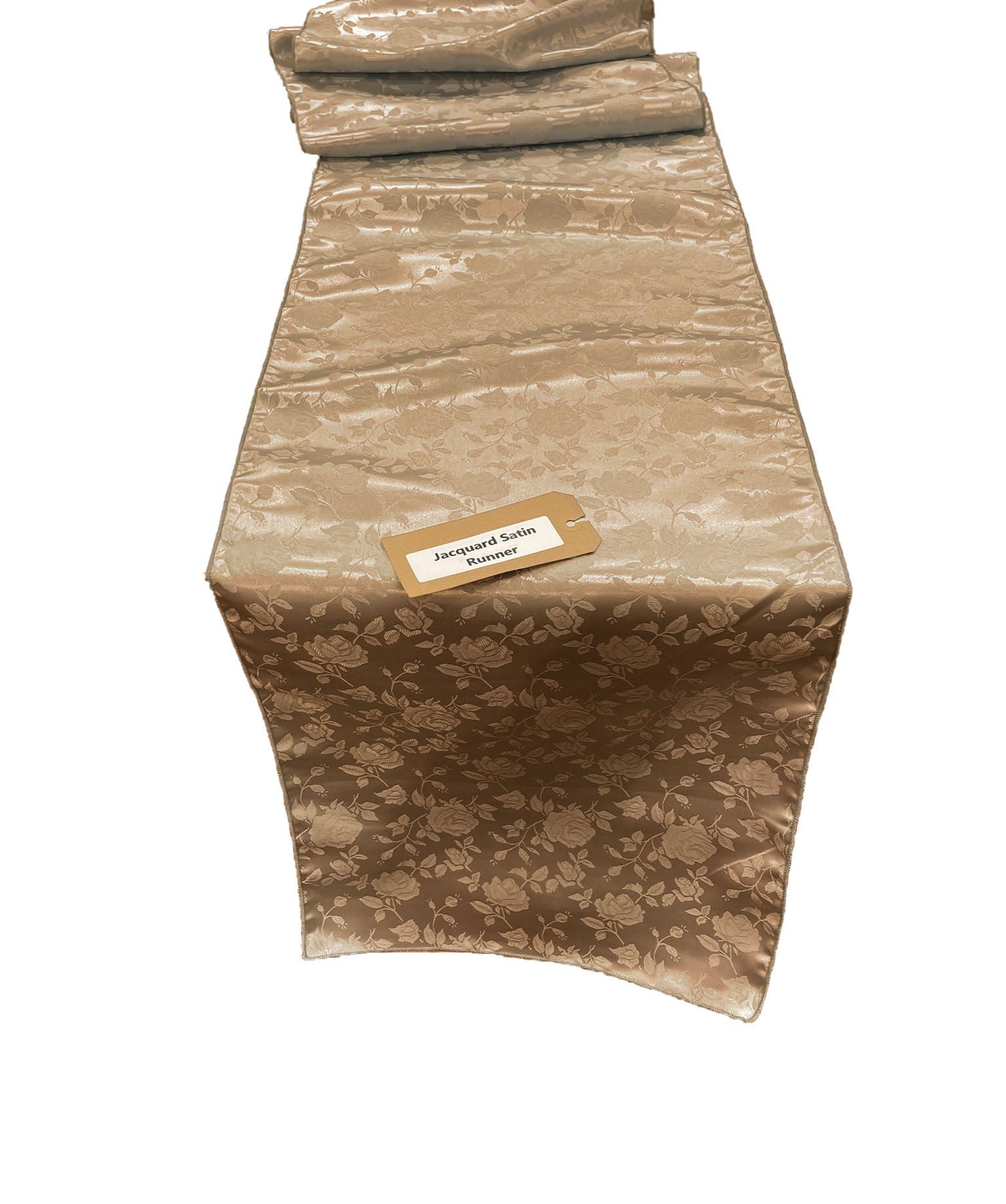 Jacquard Satin Roses Runner, Party Supply / Wedding / Decoration (14" Wide x 120" Long).