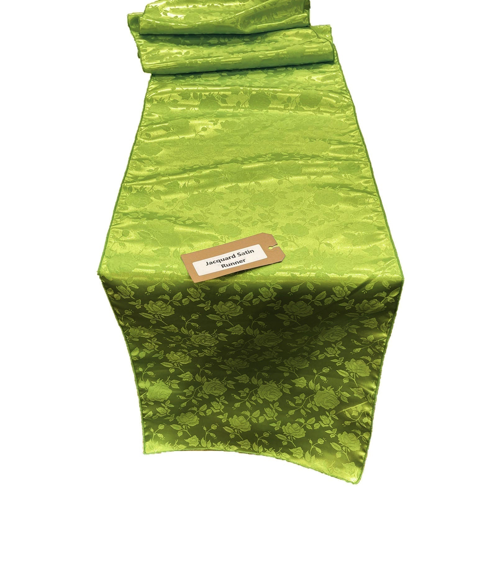 Jacquard Satin Roses Runner, Party Supply / Wedding / Decoration (14" Wide x 120" Long).