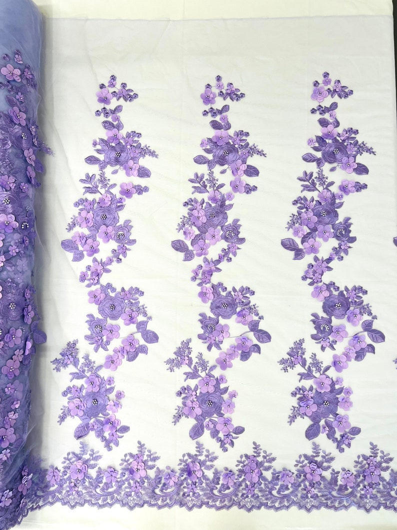 3D FLOWER PANELS LACE (by the yard)