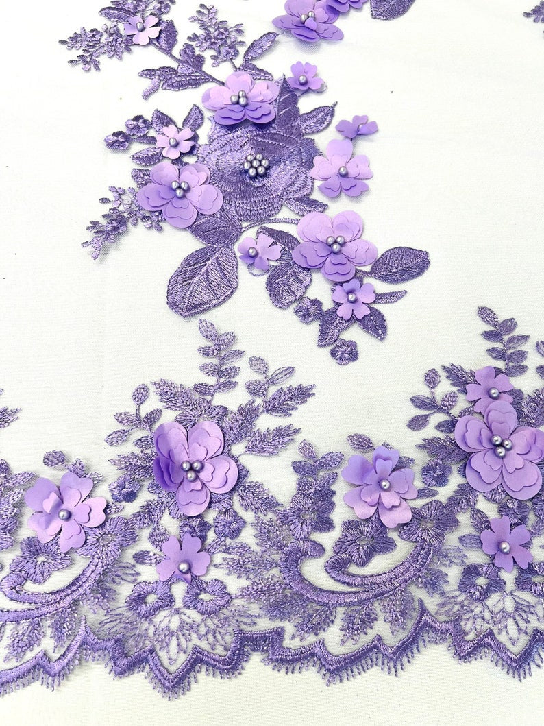 3D FLOWER PANELS LACE (by the yard)