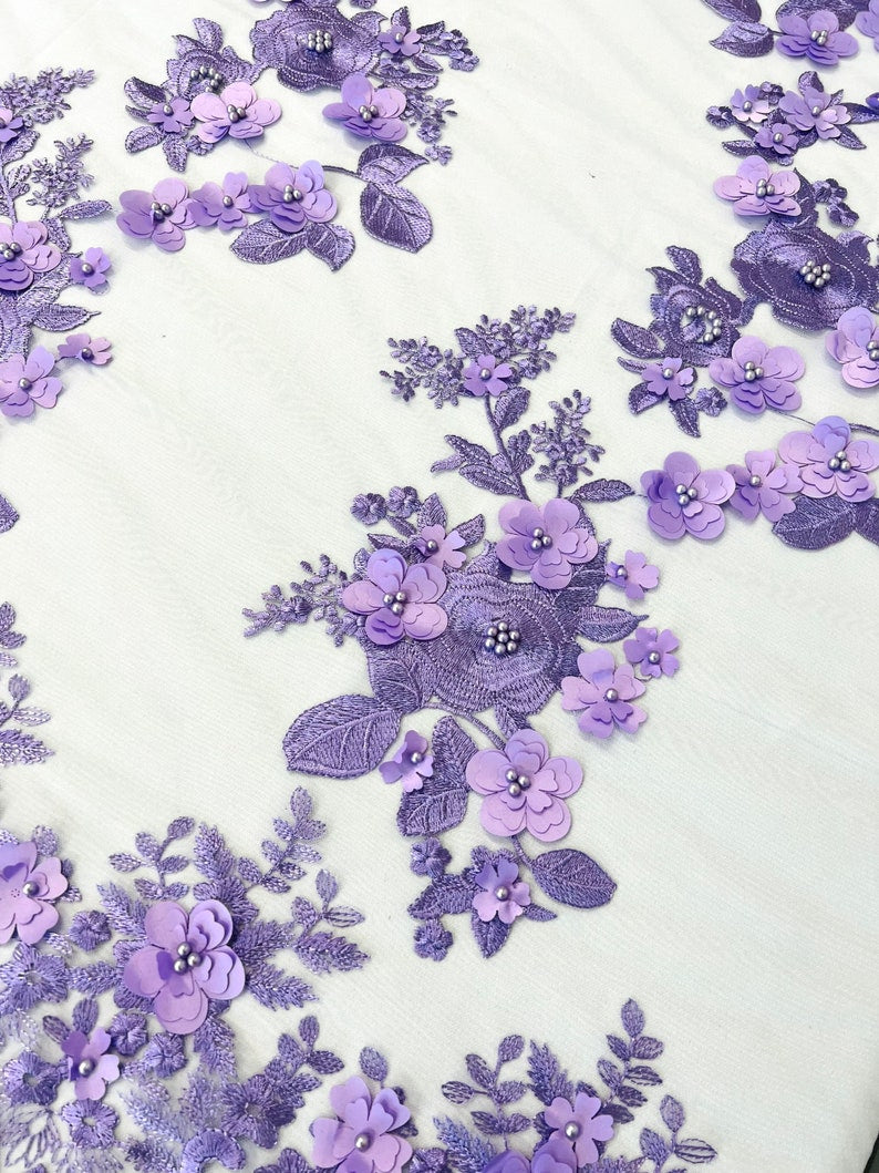 3D FLOWER PANELS LACE (by the yard)