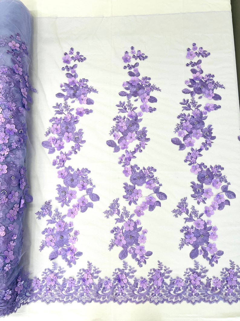 3D FLOWER PANELS LACE (by the yard)