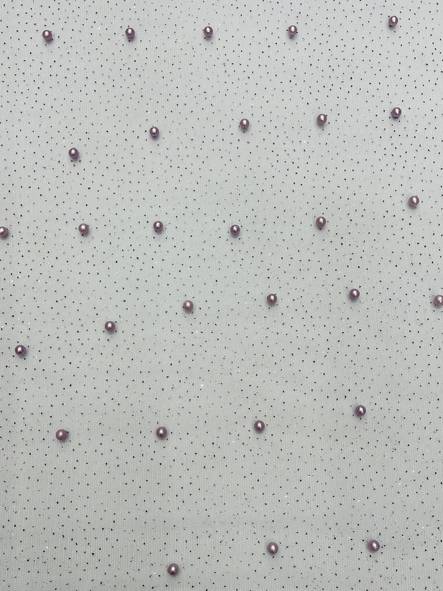 Pearl Glitter Studded Mesh, 2-Way Stretch Shimmer Mesh Fabric, Sold by the yard.